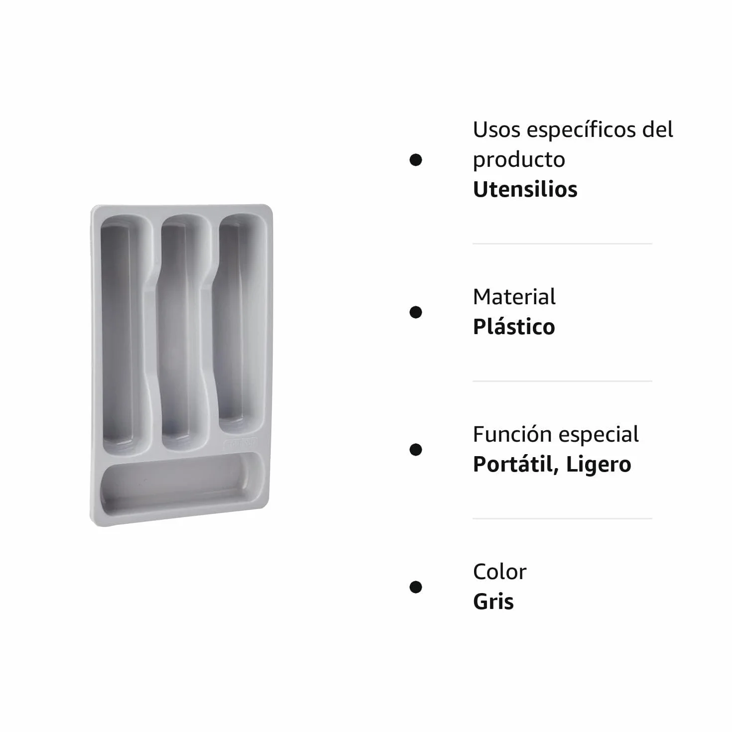 Curver taca na sztućce plastikowa 33 x 20 x 6 cm szara