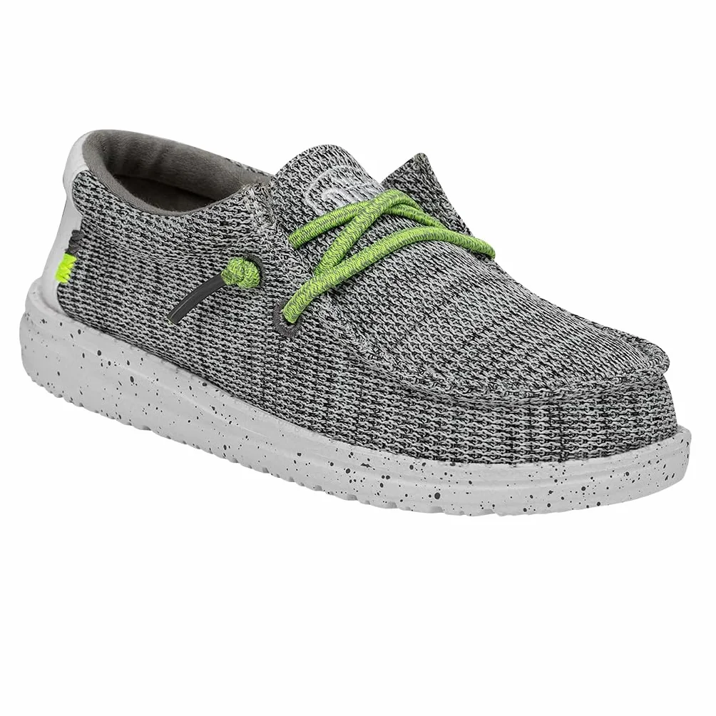 Hey Dude Wally Sox Skater (Toddler/Little Kid/Big Kid), Kamień biały, 1 Little Kid