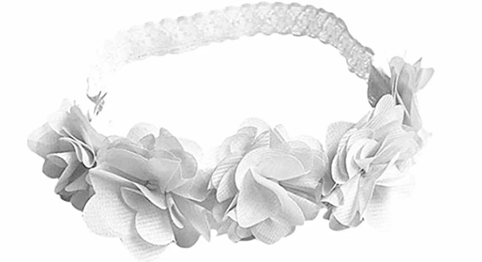 Opaska do włosów dla niemowląt – chrzest – dziecko – łuki róży – elegancka – kolor biały – pomysł na prezent bożonarodzeniowy i urodzinowy