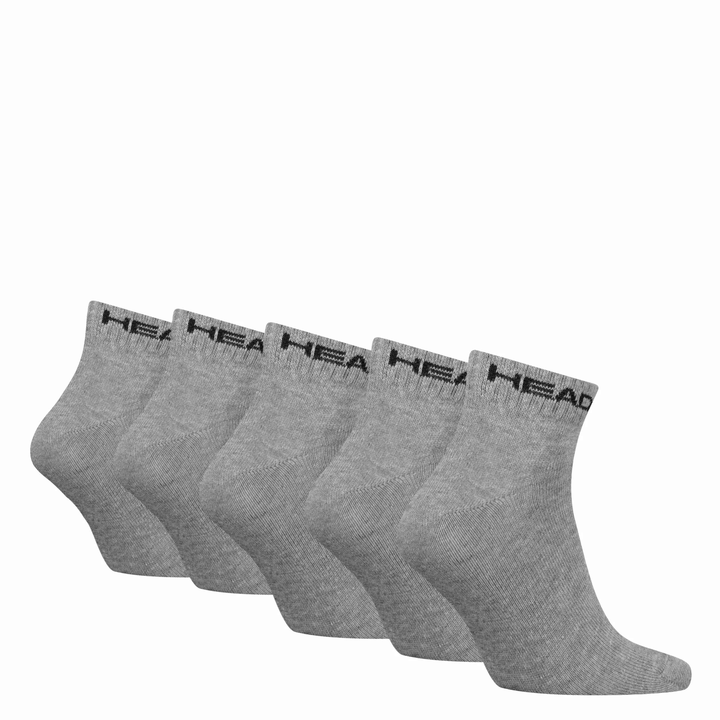 HEAD Unisex All Sports Quarter (zestaw 5 sztuk), Szary melan? (Mid Grey), 43-46 EU