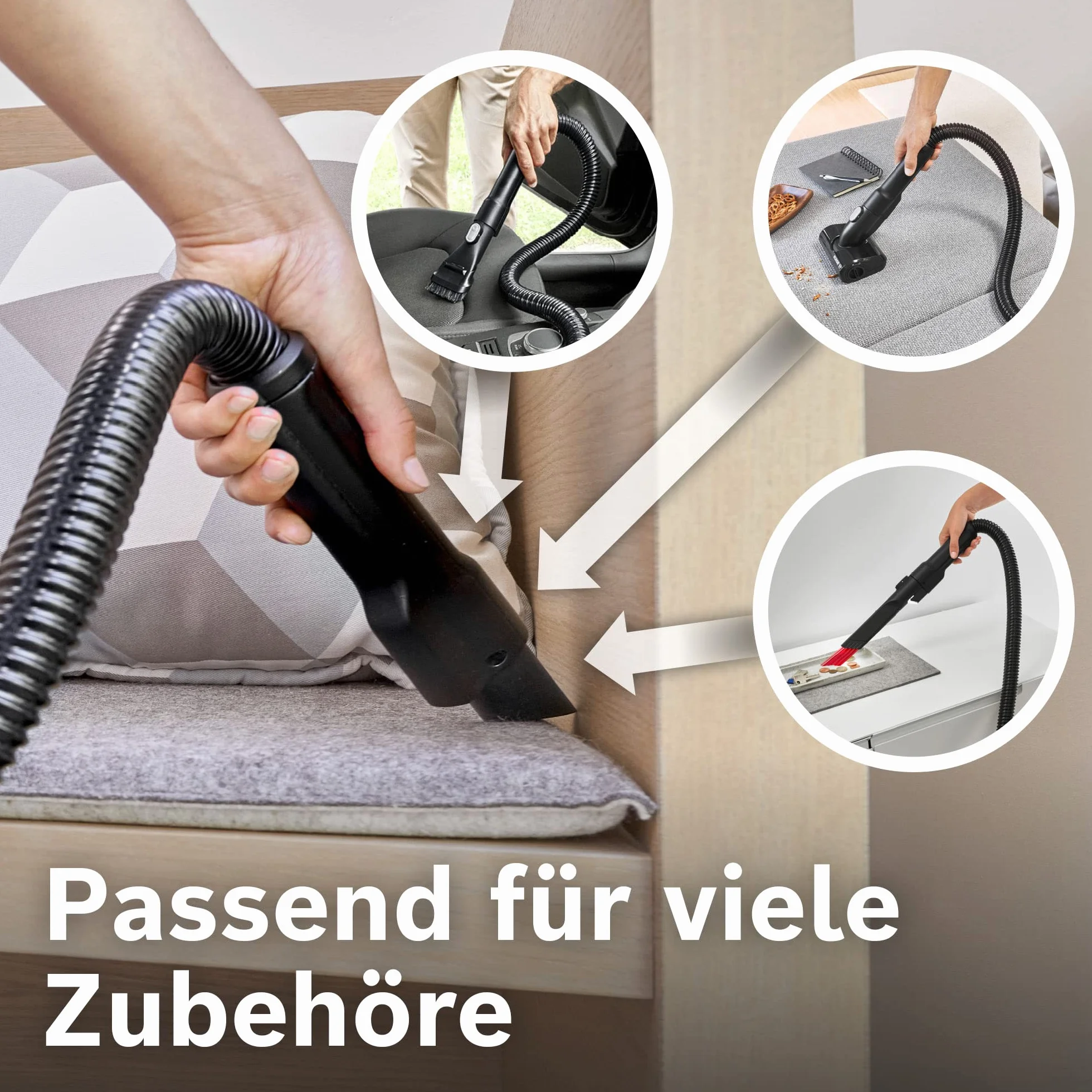 Bosch Elastyczny wąż przedłużający BHZUFEH, odpowiedni do wszystkich bezprzewodowych odkurzaczy akumulatorowych Unlimited, bardzo długi, bardzo elastyczny, nadaje się do czyszczenia wnętrza pojazdu,