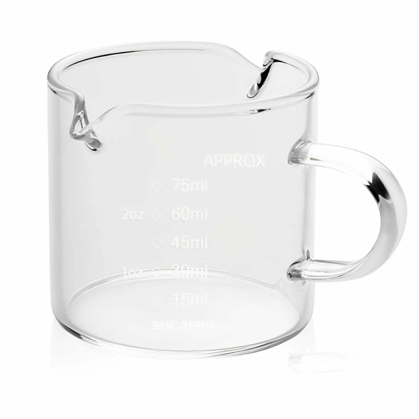 LATRAT szklany kubek z miarką 100 ml do mleka, kawy, espresso