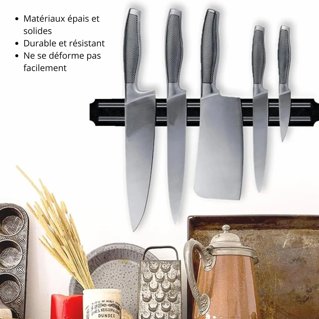 PARENCE.- Magnetyczny uchwyt na nóż 33 cm - Magnetyczny metalowy uchwyt ścienny na noże i przybory kuchenne, oszczędność miejsca w kuchni lub garażu
