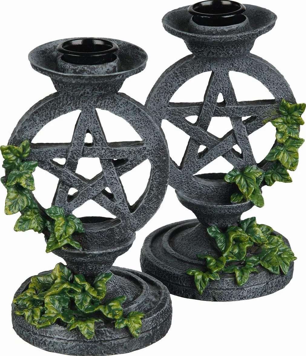 Nemesis Now świecznik Aged Pentagram 17 cm szary