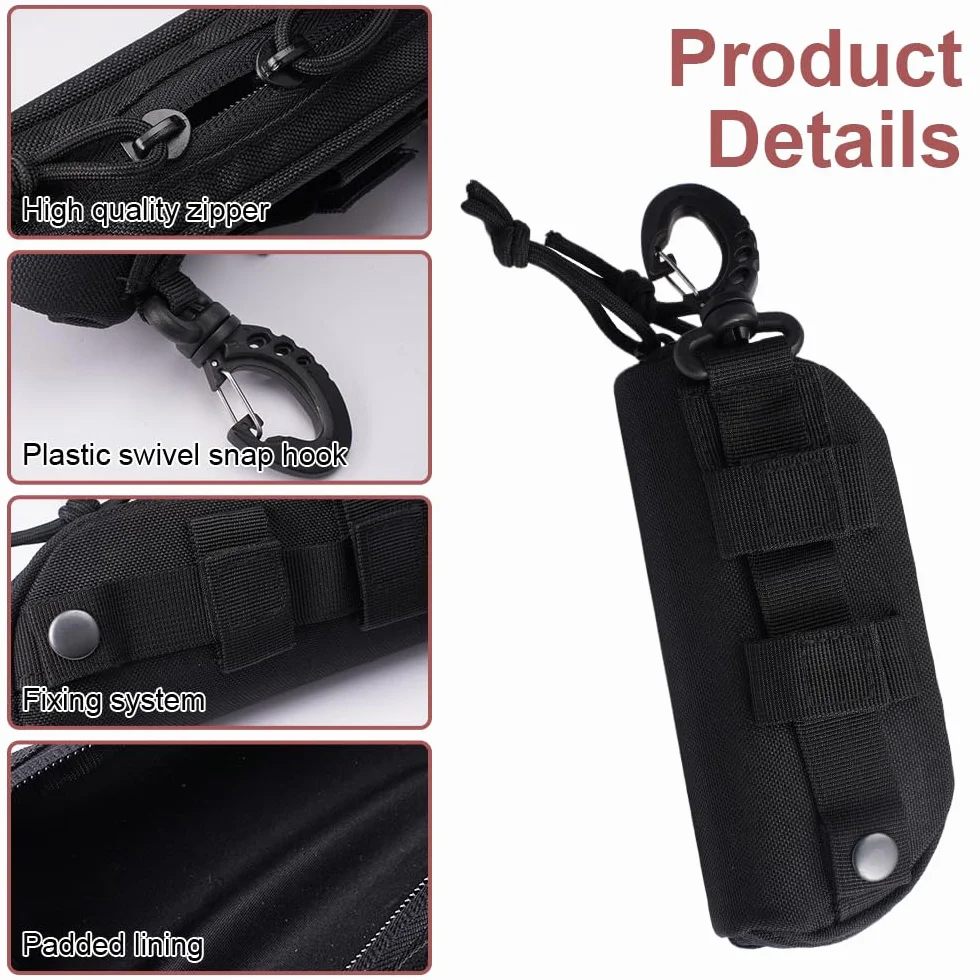 Taktyczne etui na okulary MOLLE, 17 x 6,98 x 6 cm, wodoodporne, twarde