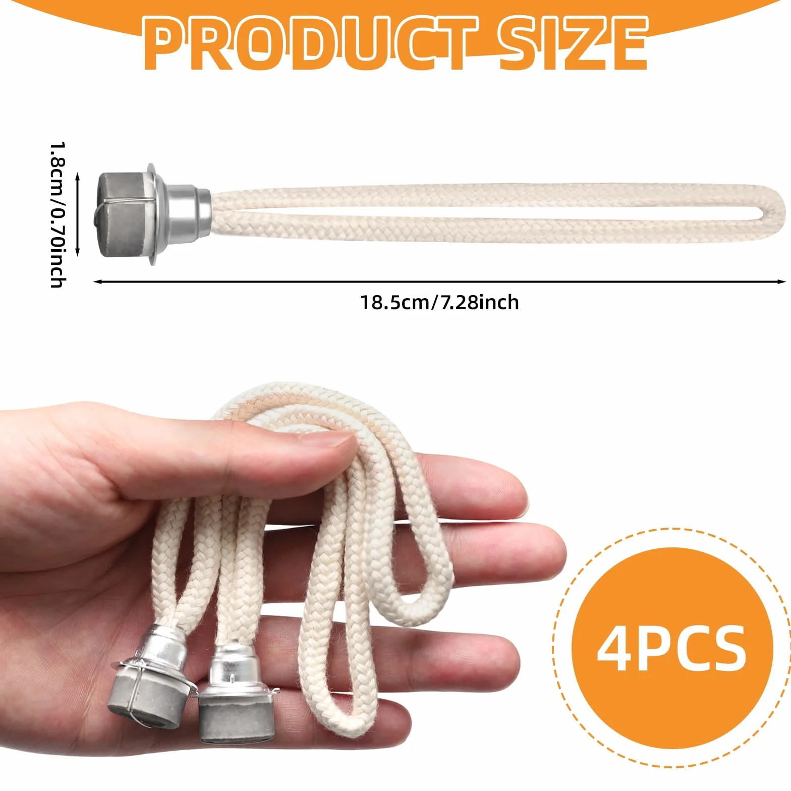 Zestaw 2 knotów zapasowych do lamp zapachowych – uniwersalne knoty katalityczne 18 mm, kompatybilne z różnymi dyfuzorami zapachów, trwałe akcesoria do aromaterapii (srebrny) (18mm*4PC)