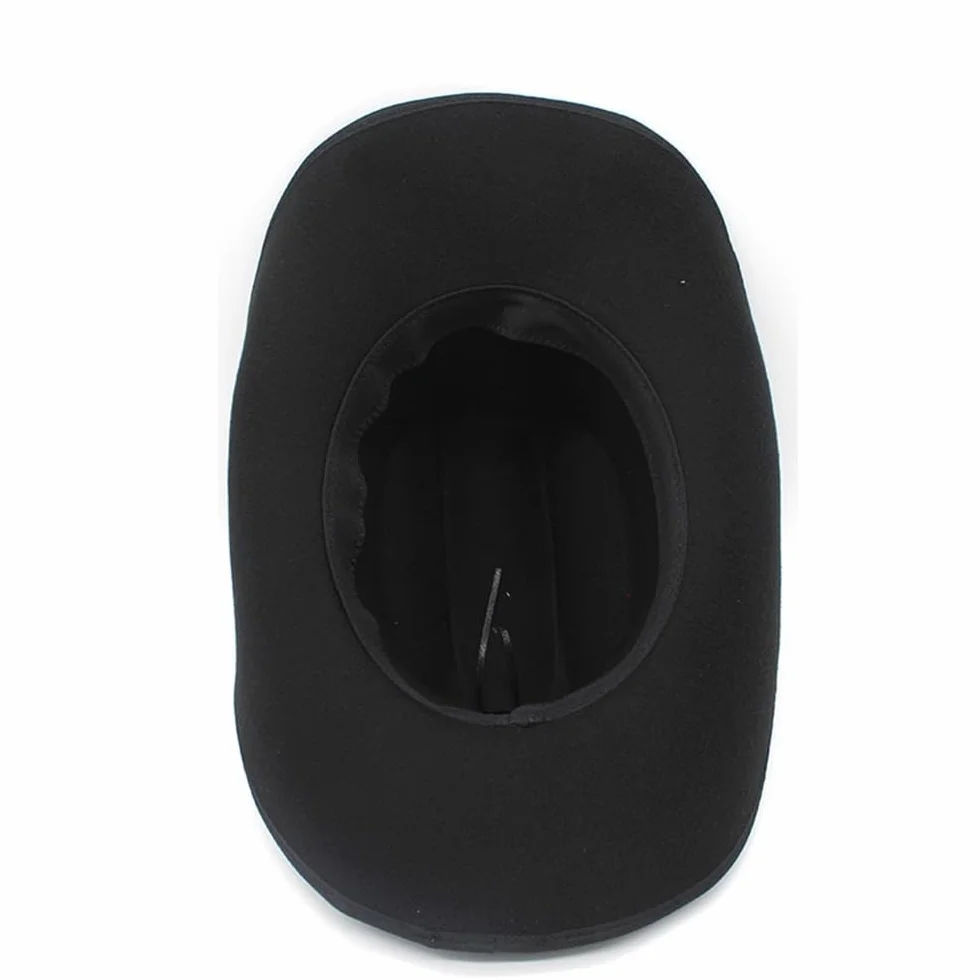 Simple Woolen Western Cowboy Hat Ethnic Tibetan Hat Grassland Curled Woolen Felt Hat Jazz Hat