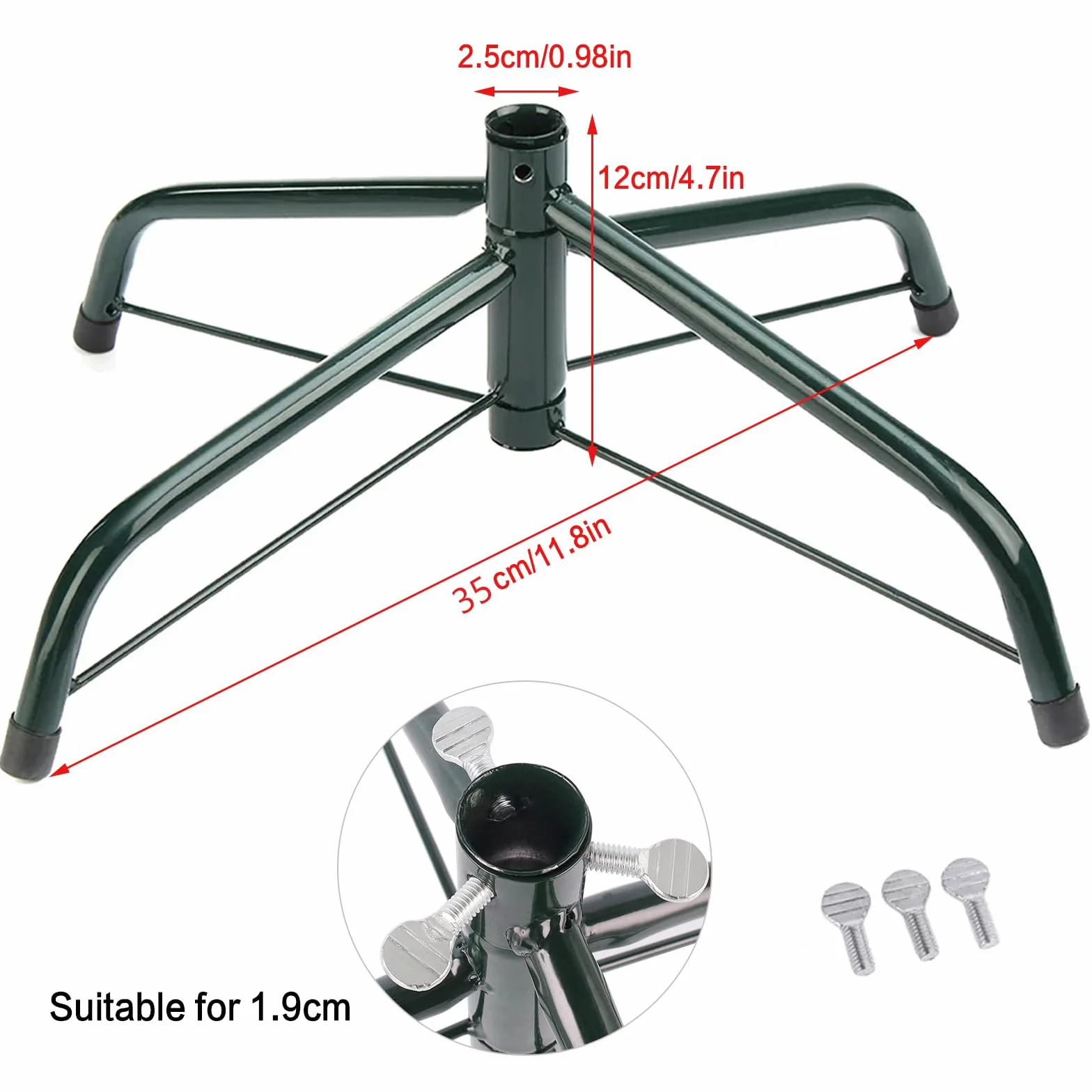 Stojak na choinkę metalowy 35 cm gumowe nóżki Hainue