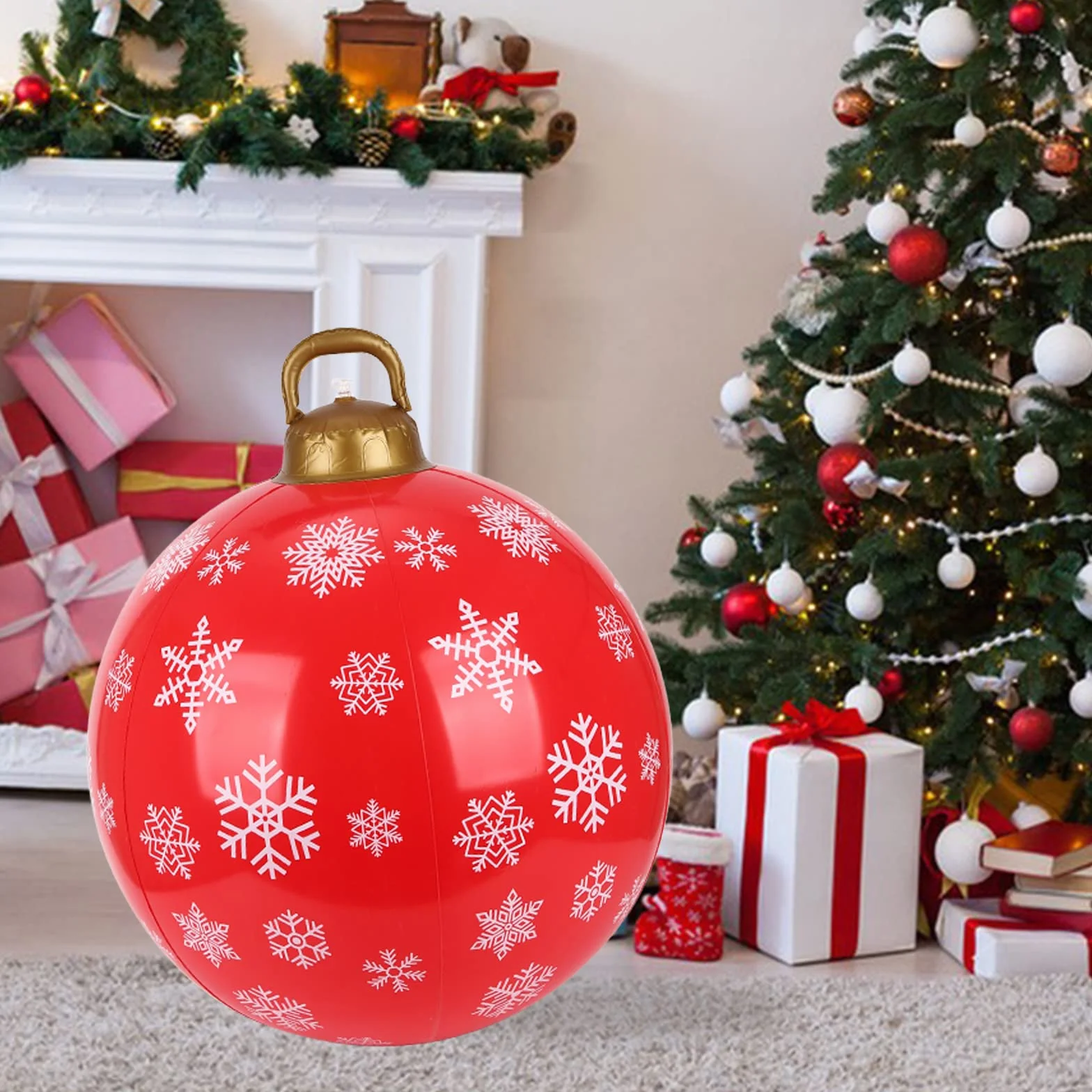 Bombki świąteczne, 60 cm, Boże Narodzenie, nadmuchiwana piłka, Boże Narodzenie, bombki, dekoracja, Boże Narodzenie, wiszące kule, na Boże Narodzenie, przyjęcie, prezent, święta, na zewnątrz, podwórko, festiwal, dekoracja, 60 cm