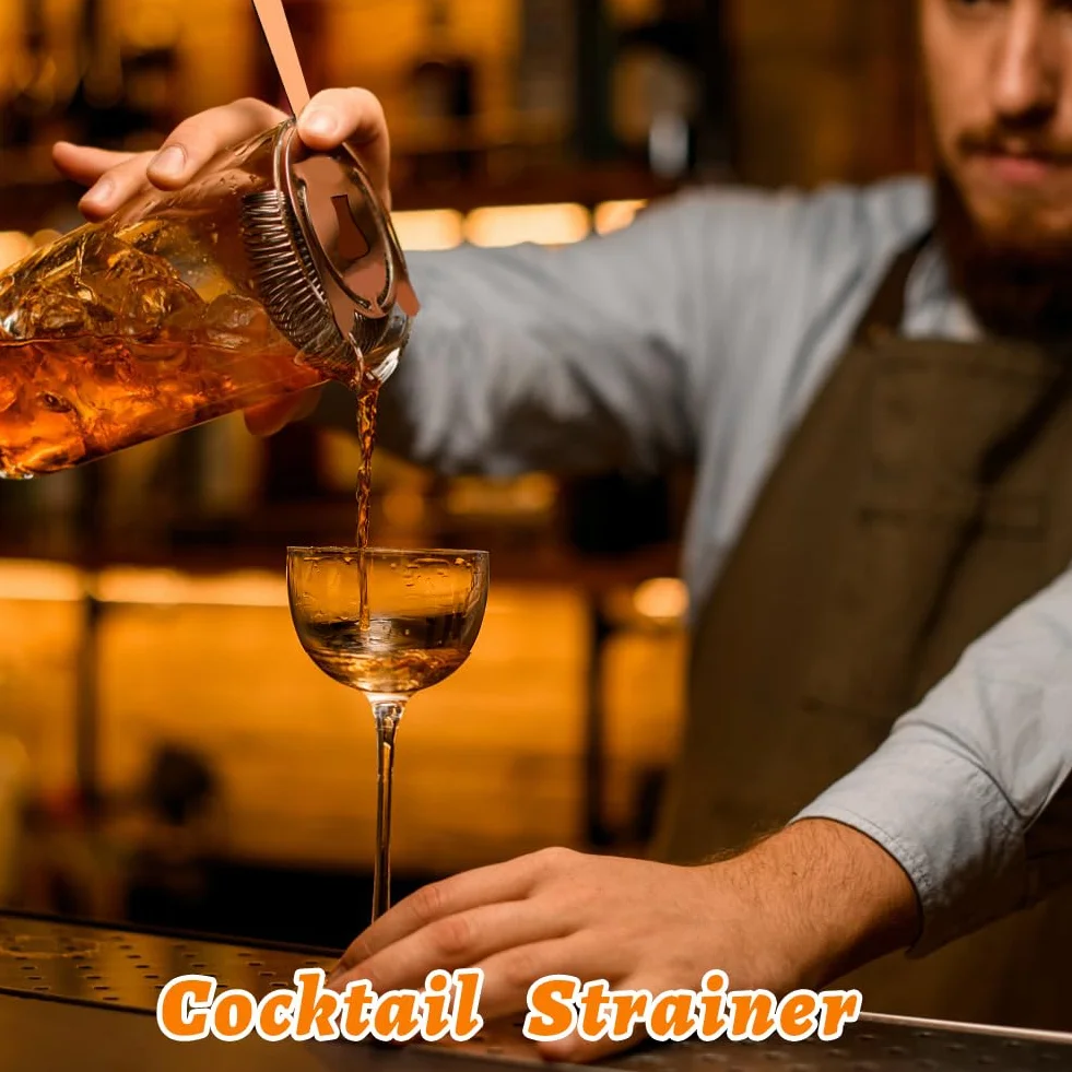 SwirlColor Sitko do koktajli, 2 szt. sitko koktajlowe ze stali nierdzewnej, profesjonalne sitko barowe, narzędzie do filtrowania koktajli, do baru, restauracji, domu, srebrne