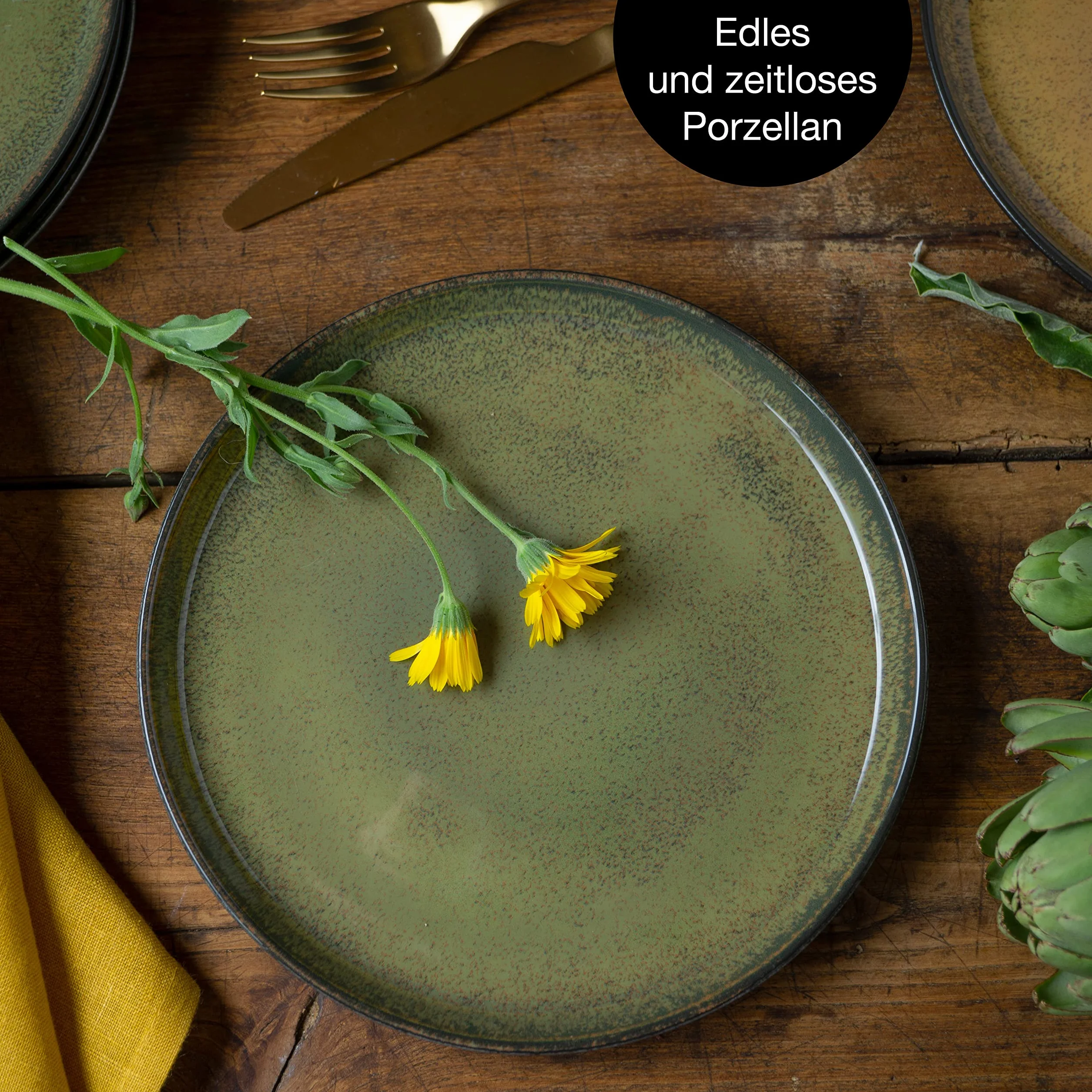 Moritz & Moritz zestaw 6 talerzy deserowych w odcieniach czerwieni, żółtego i zielonego - talerze na ciasto dla 6 osób - porcelana, nadaje się do mycia w zmywarce i używania w kuchence mikrofalowej