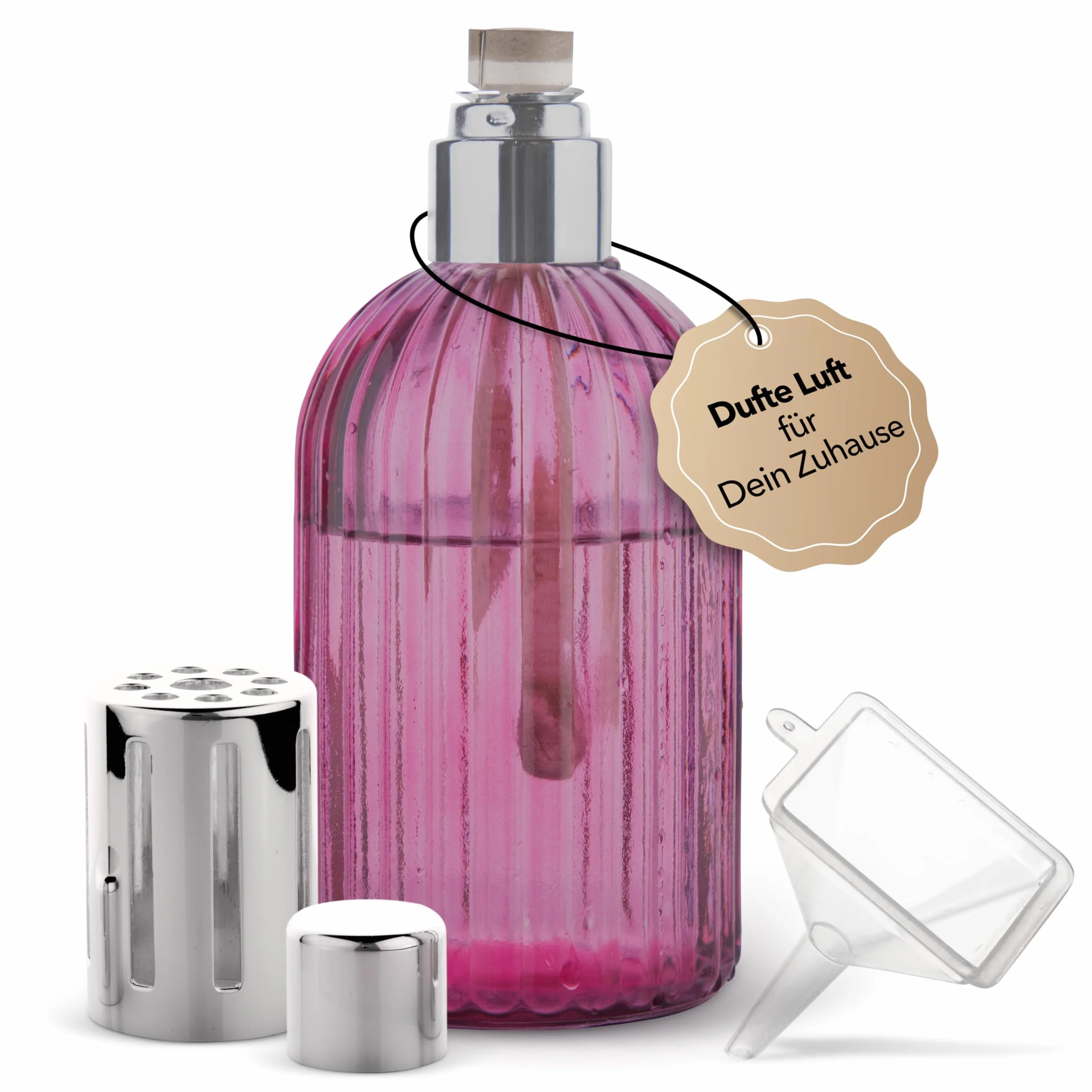 KAZIS® I katalityczna lampa zapachowa I szkło I XXL I 400 ml (czerwone wino/bordeaux/rubin)