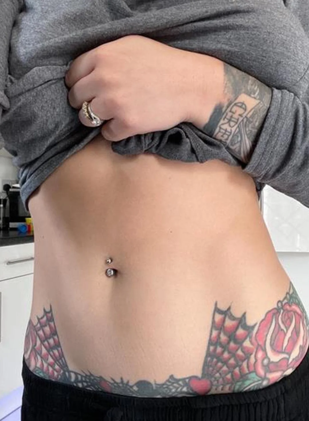 LAURITAMI krótki kolczyk do pępka, 6 mm, stal chirurgiczna 14 G, barbell, srebro, różowe złoto, kolczyk do pępka, biżuteria barbell, Stal nierdzewna