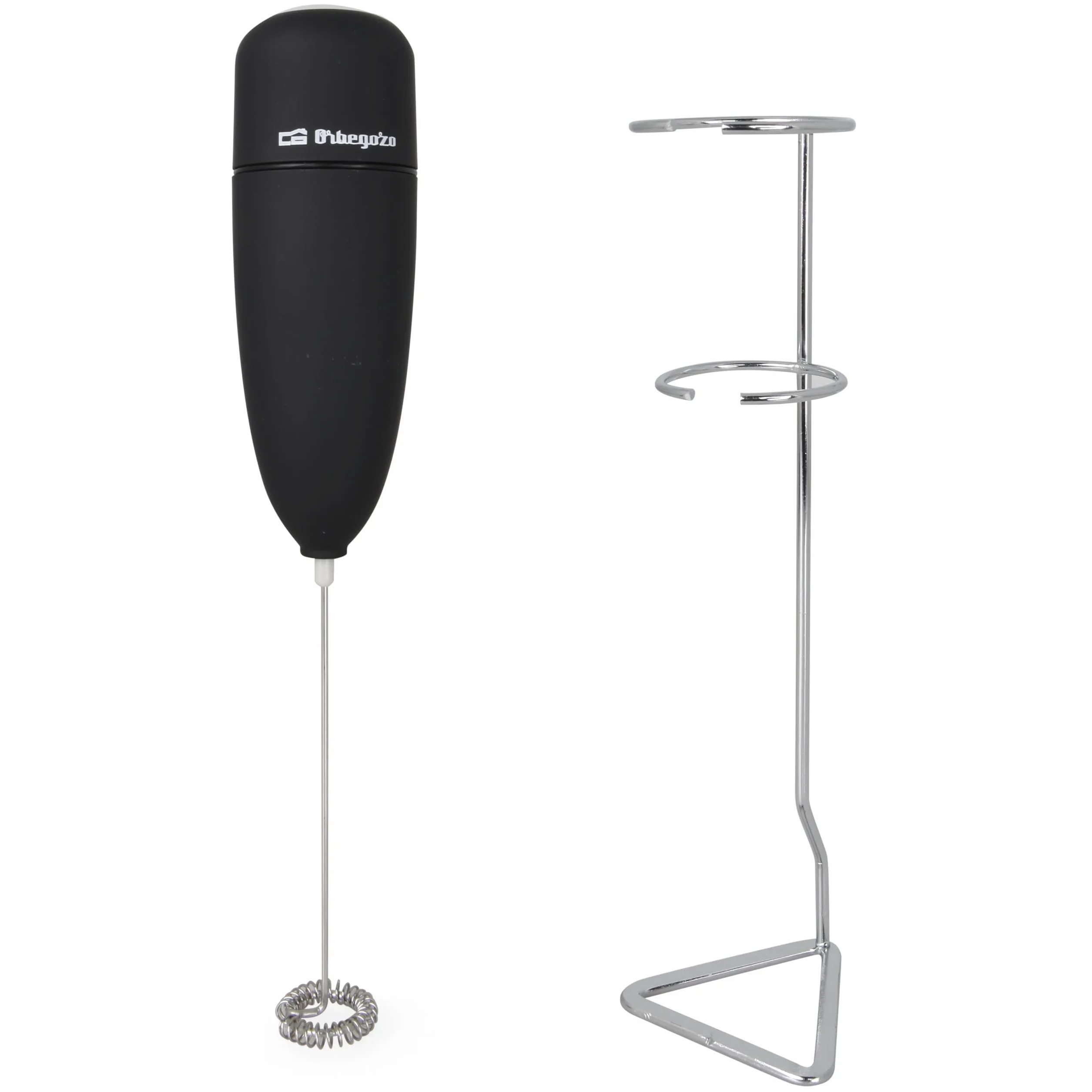 Orbegozo MN 3800 spieniacz do mleka, obudowa z funkcją Soft Touch, z uchwytem, zasilany bateriami, nadaje się do sosów, shake'ów i białek, czarny
