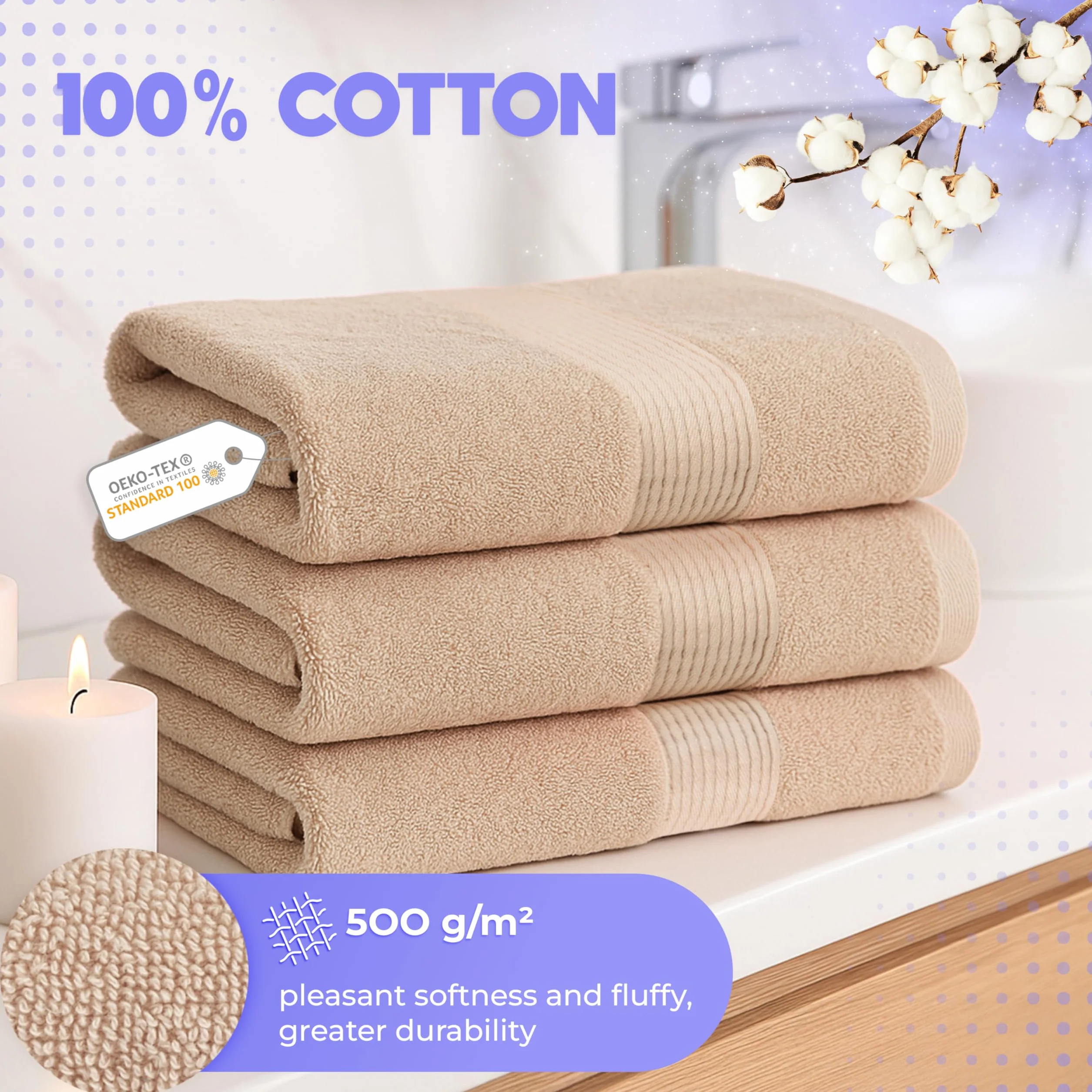 Ręczniki kąpielowe Cloud Pillow 70x140 cm 100% bawełny 500 g/m² Oeko-Tex