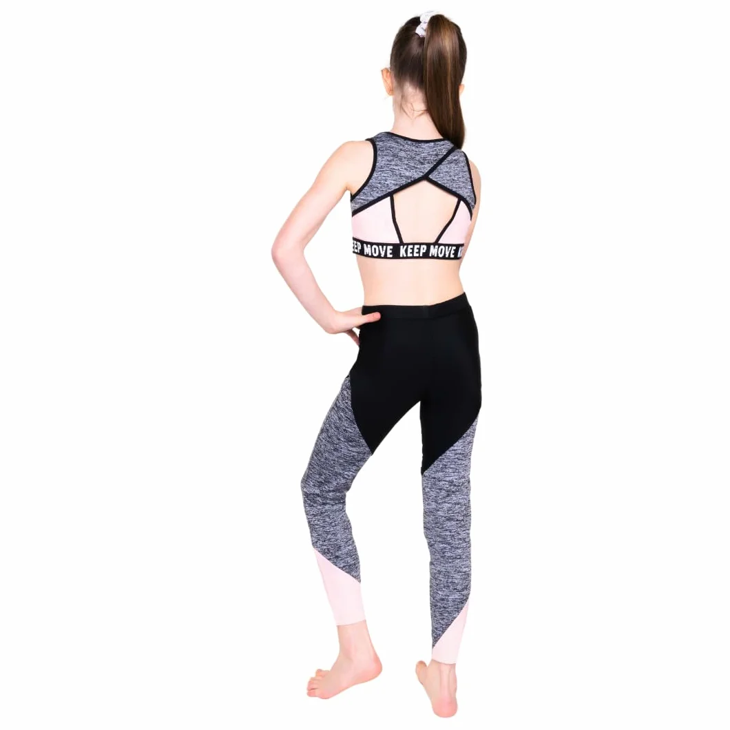Barielle 10016 Dziecięca odzież sportowa, dwie sztuki, legginsy, krótki top, wielokolorowy, 110-164