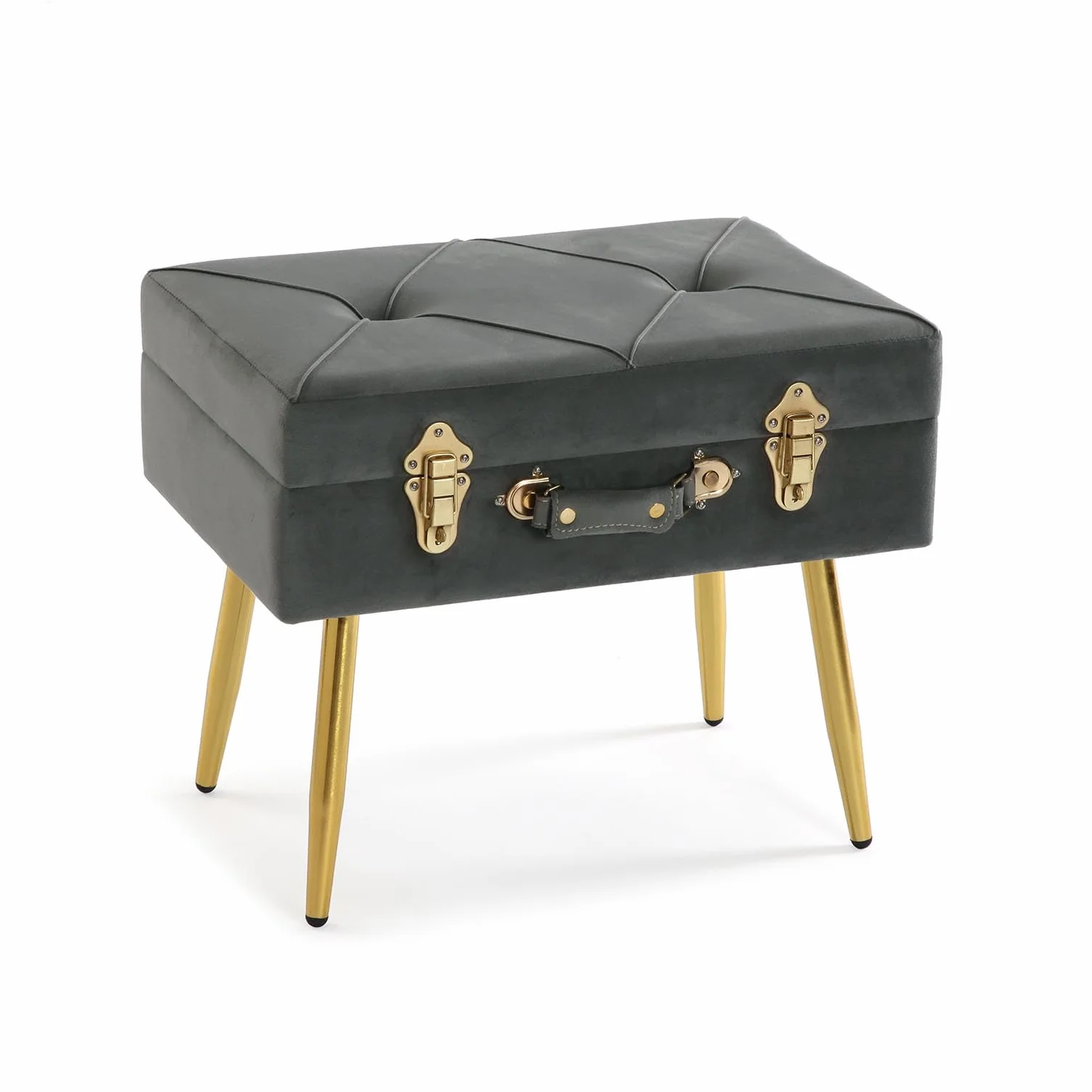 Versa Nóżka łóżka ciemnoszary poliester metal drewno sosnowe MDF 34 x 42 x 50 cm