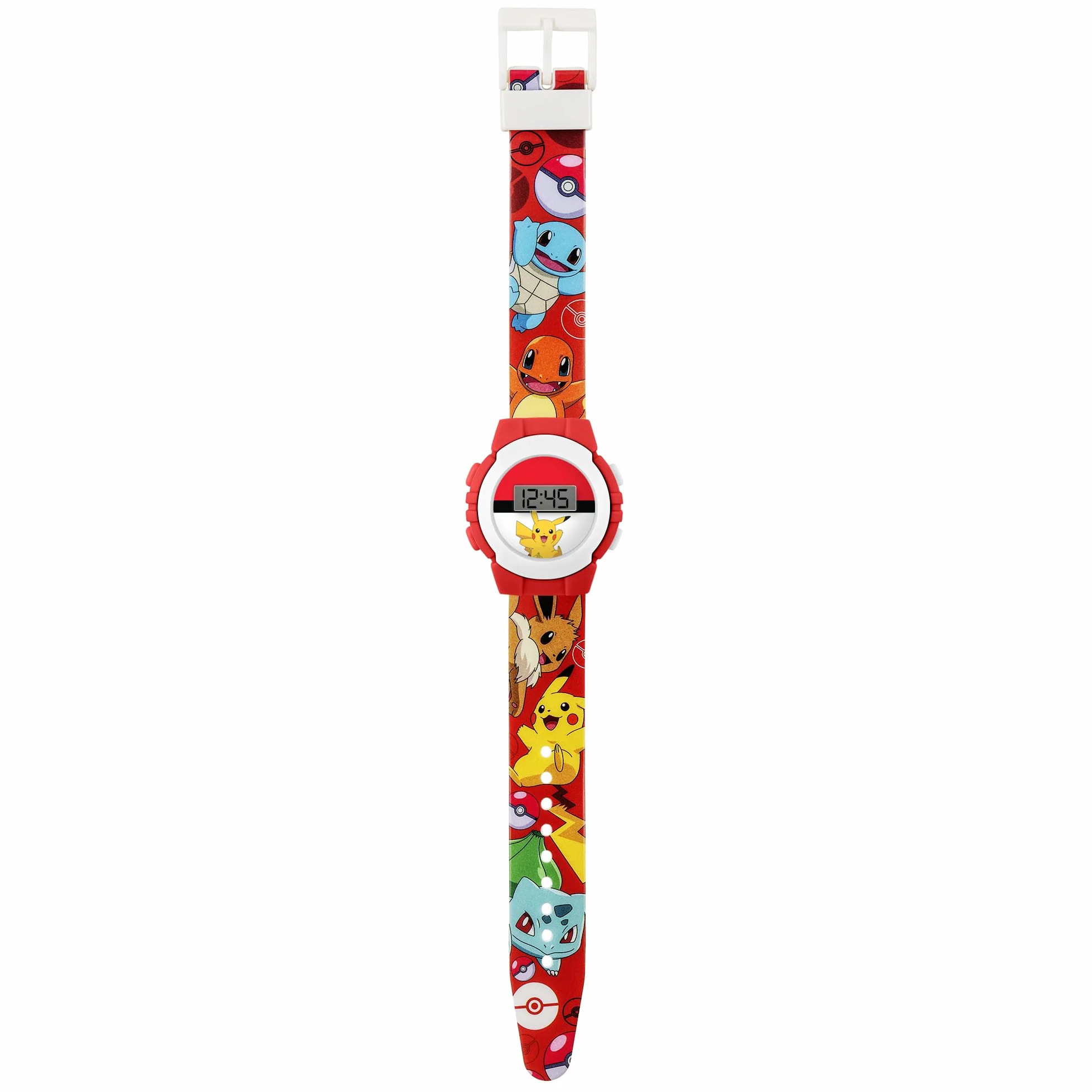 Accutime Pokémon czerwony znak nadruk cyfrowy zegarek POK4374, wielokolorowy, nowoczesny, wielobarwny, Nowoczesny