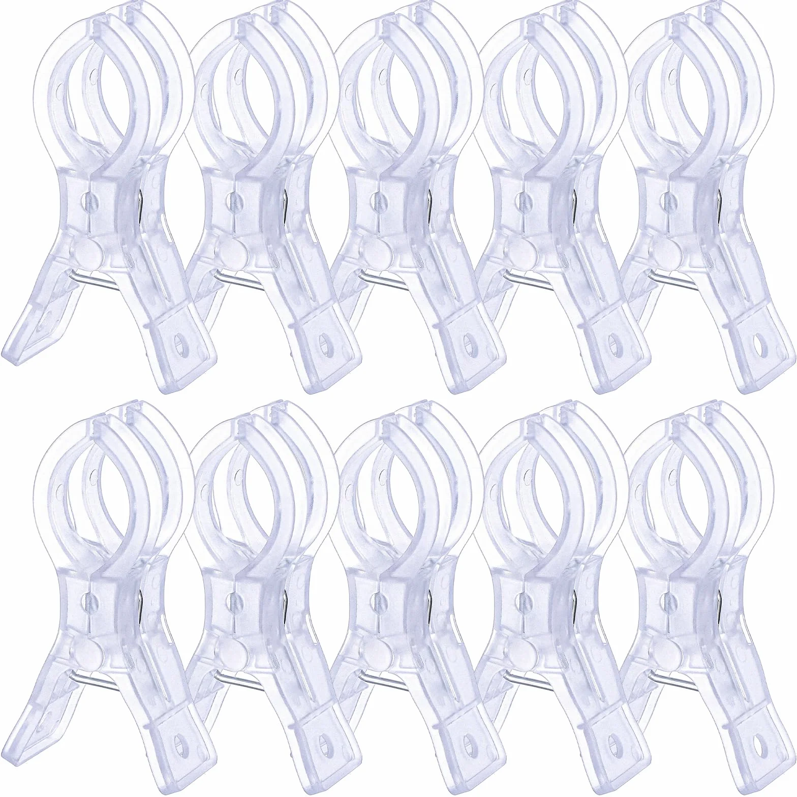 Klipsy do łuku balonowego 8 cm przezroczyste plastikowe zaciski sprężynowe 10 szt
