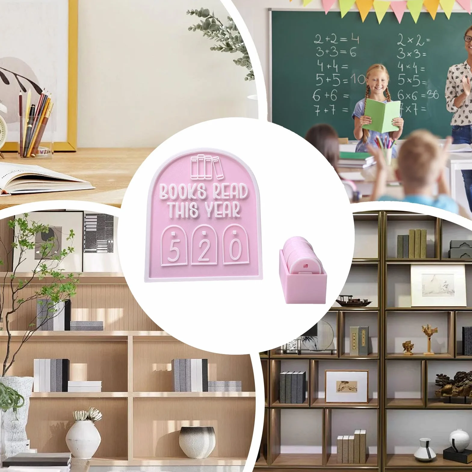 Nowoczesny ornament trackera książki dla miłośników książek, do 999 książek, do biblioteki i domu