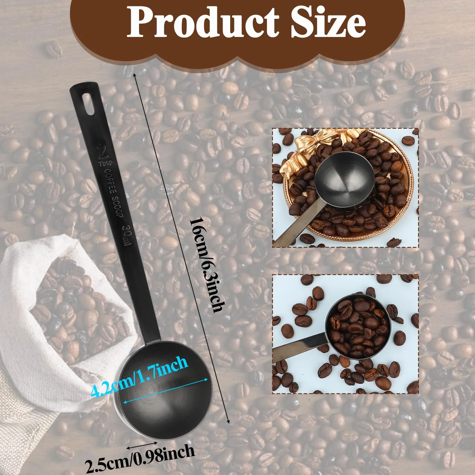 Metalowa łyżka pomiarowa 2 łyżki stołowe do kawy espresso