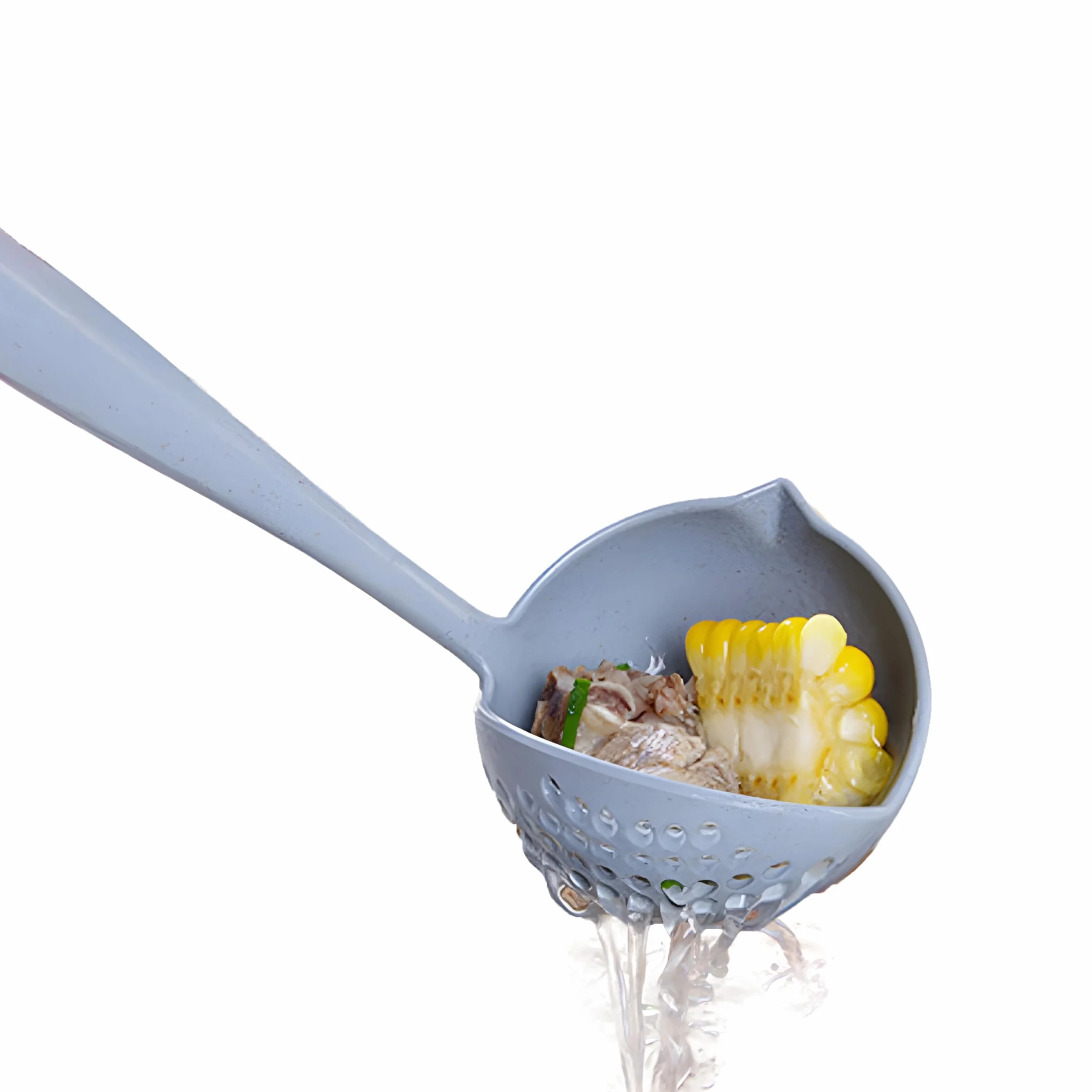 Retoo Łyżka cedzakowa, łyżeczka do odcedzania, odporna na wysokie temperatury, uchwyt haczykowy, chochla, do makaronu, warzyw, smażonych potraw, ergonomiczny, długi uchwyt, 27 cm, tworzywo sztuczne