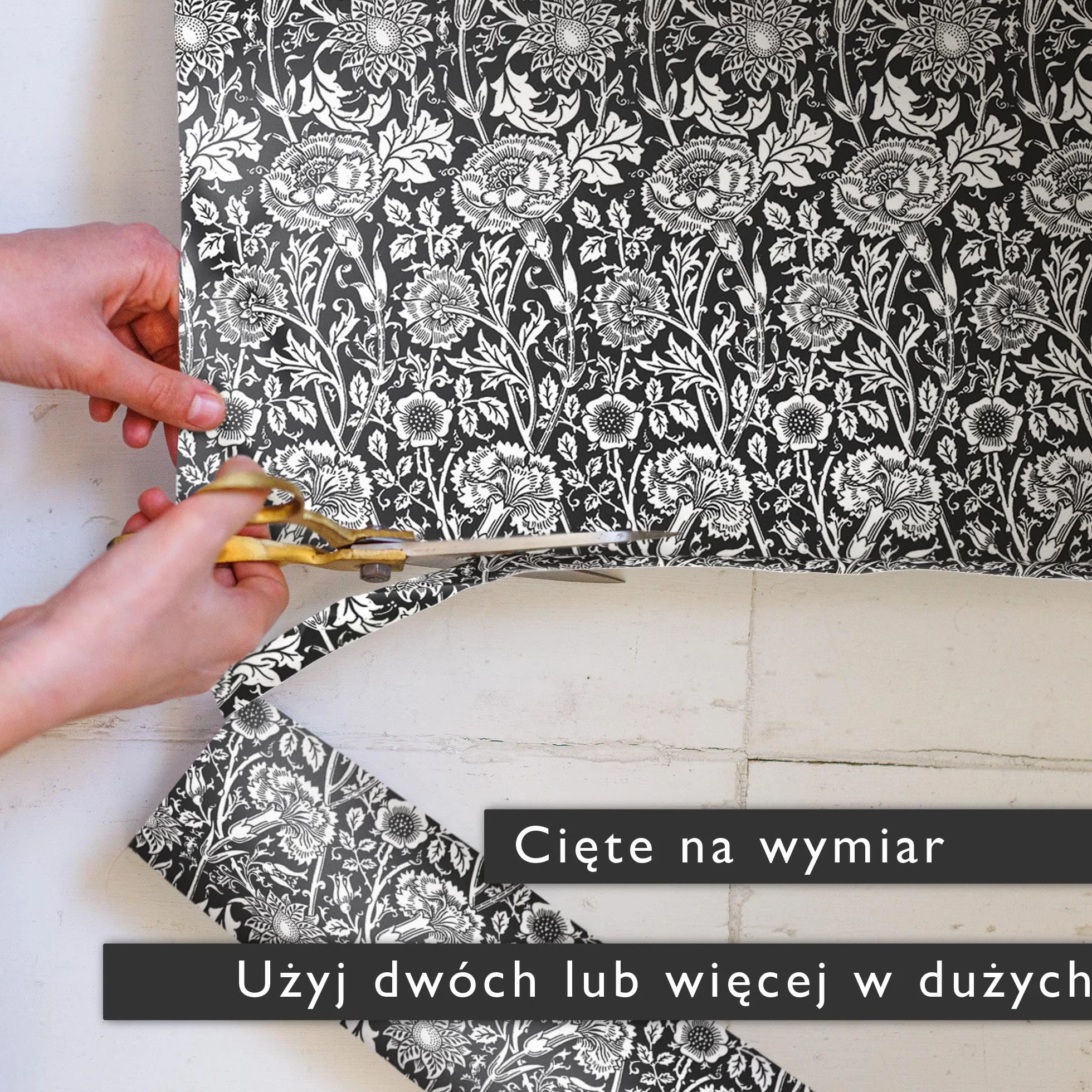 Wkładki do szuflad o zapachu drzewa sandałowego czarne William Morris Pink & Rose 5 arkuszy 60 x 42 cm z olejkiem eterycznym
