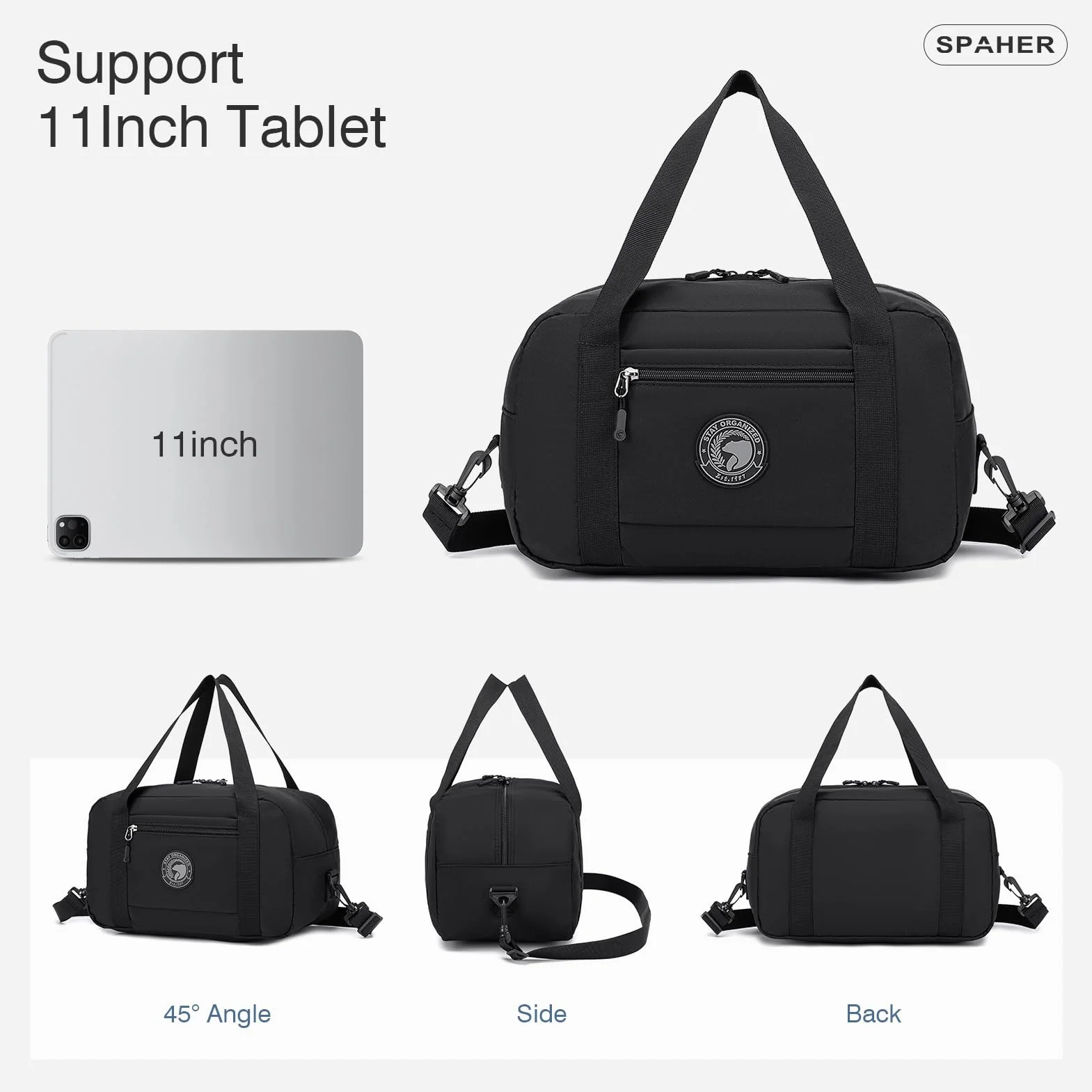 SPAHER Mały Torba Podróżna 35x20x20cm Ryanair Torba na Bagaż Podręczny z Kieszenią na Mokre Rzeczy Wodoodporna Sportowa Weekendowa Fitness Torba dla Mężczyzn Kobiet