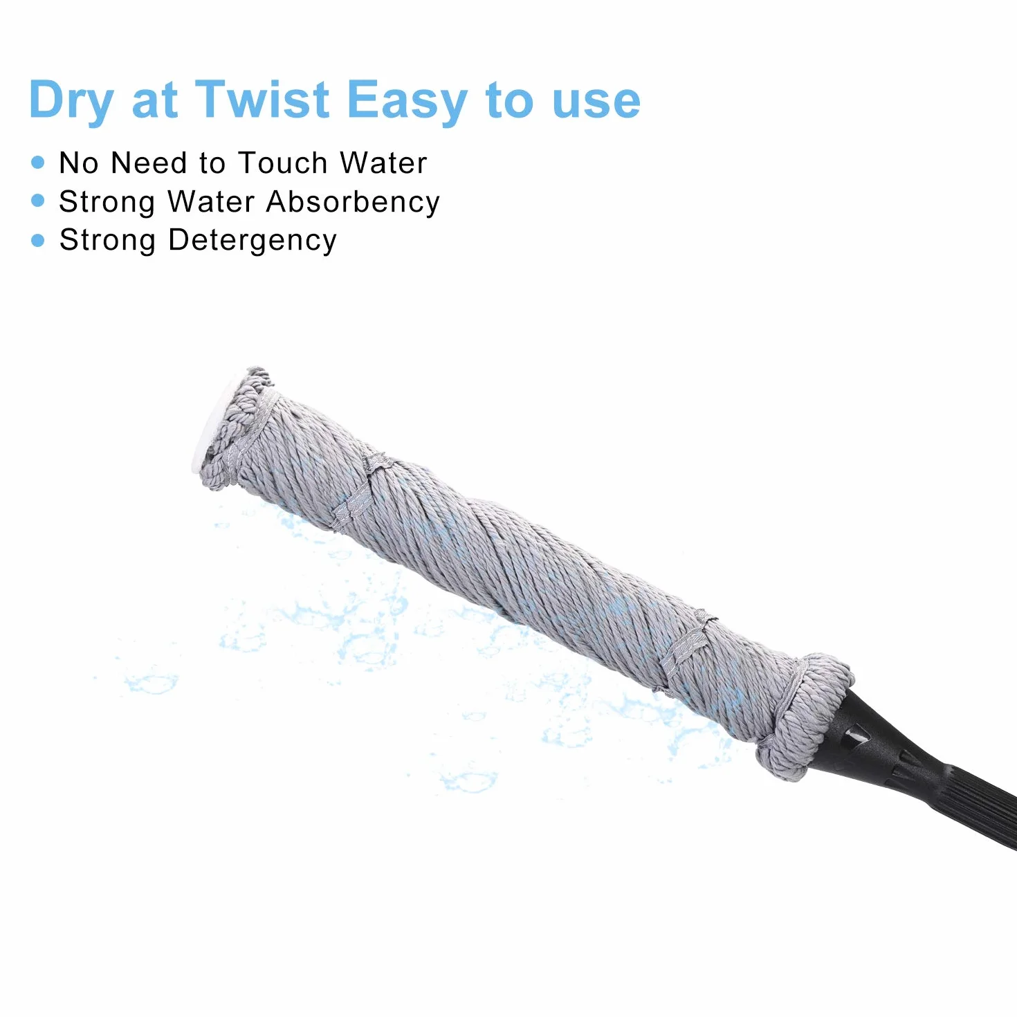 Eyliden Mop z 2 głowicami wielokrotnego użytku, łatwe wykręcanie, z uchwytem o długości 146 cm, mokre mopy do czyszczenia podłóg, komercyjnego domowego czyszczenia twardego drewna, winylu, płytek i