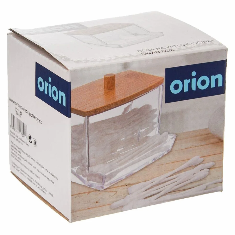 Orion Group Pojemnik na patyczki kosmetyczne z bambusową pokrywką
