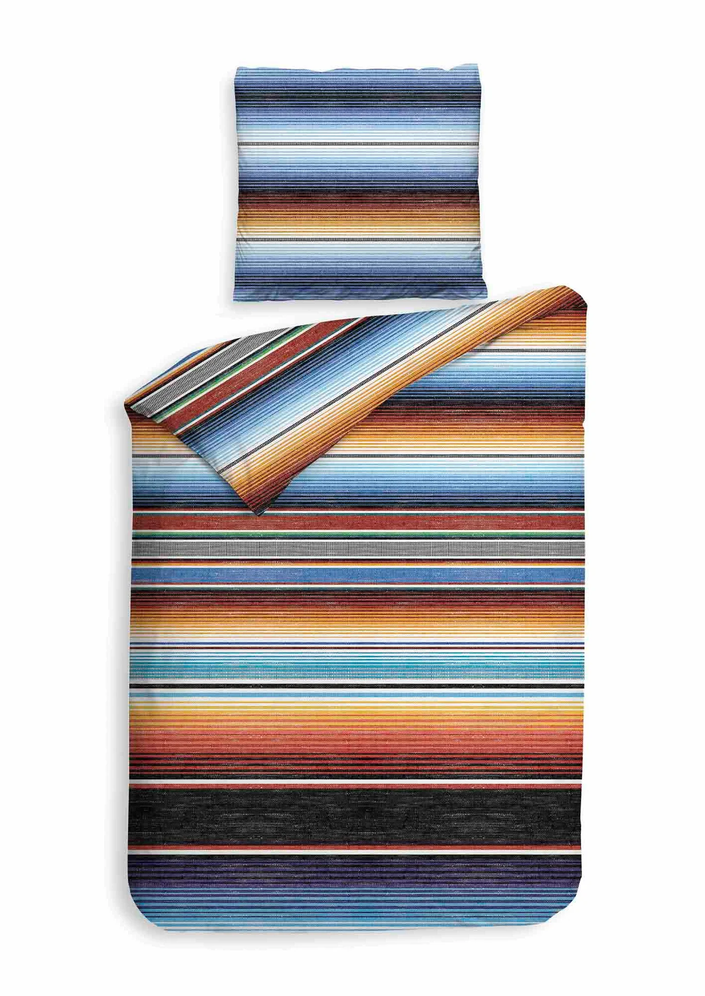 Heckett Lane Poszewka na kołdrę Serape, 100% bawełniana flanela, wielobarwna, 135 x 200 cm, 1,0 sztuk