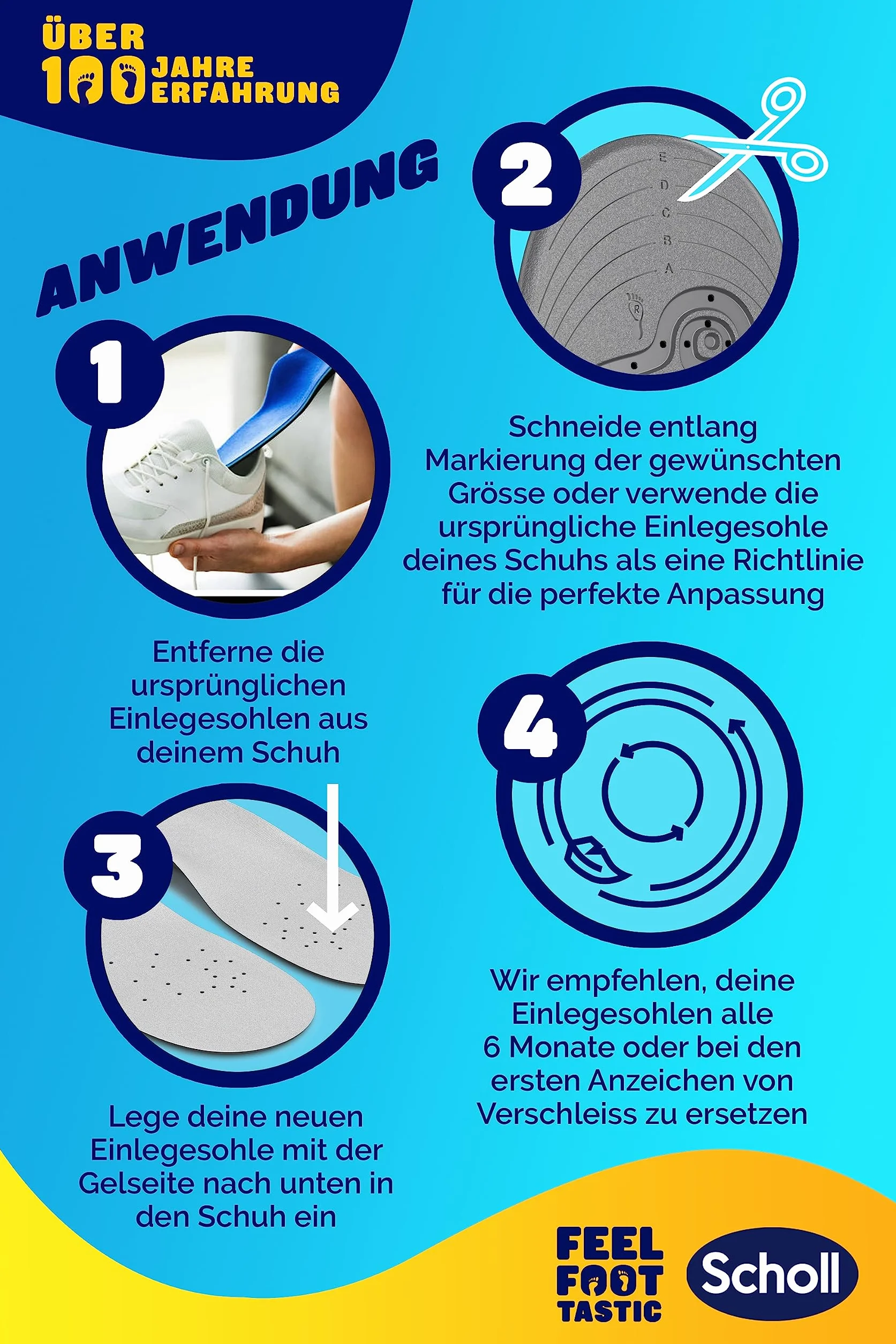 Scholl Gel Activ Work Wkładki do Butów, Pomarańczowy, 40-46.5 EU