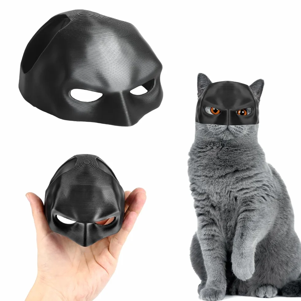 Aomig Maska kociego nietoperza, czapka cosplay, kot Batman, maska nietoperza kota na Halloween, Halloween, czarna maska dla kotów, uroczy kot, akcesoria do przebrania dla kota, kociąt