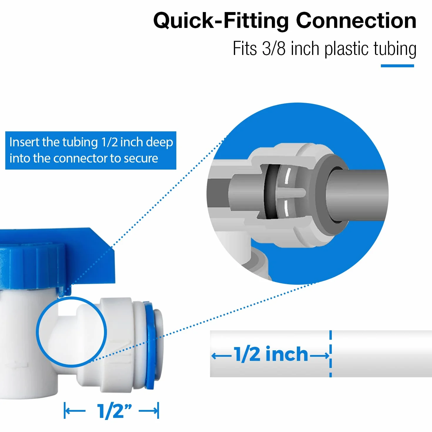 iSpring ICEK3 Kit Línea de Agua 3/8 Pulgadas Máquina Hielo 20 Pies Ósmosis Inversa