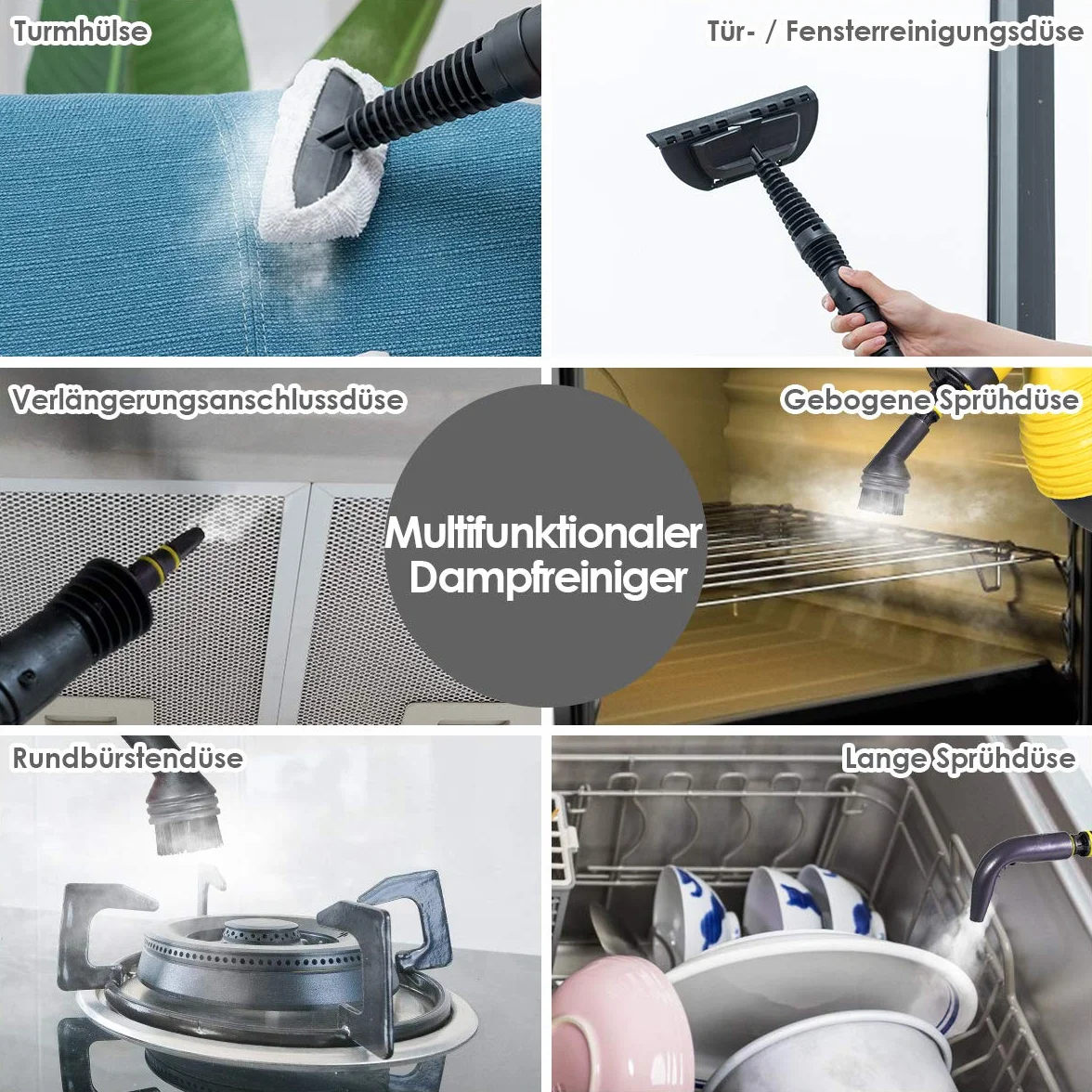 GOPLUS Ręczna myjka parowa 1050 W 3 bar 135℃ Steam Cleaner 9 akcesoriów