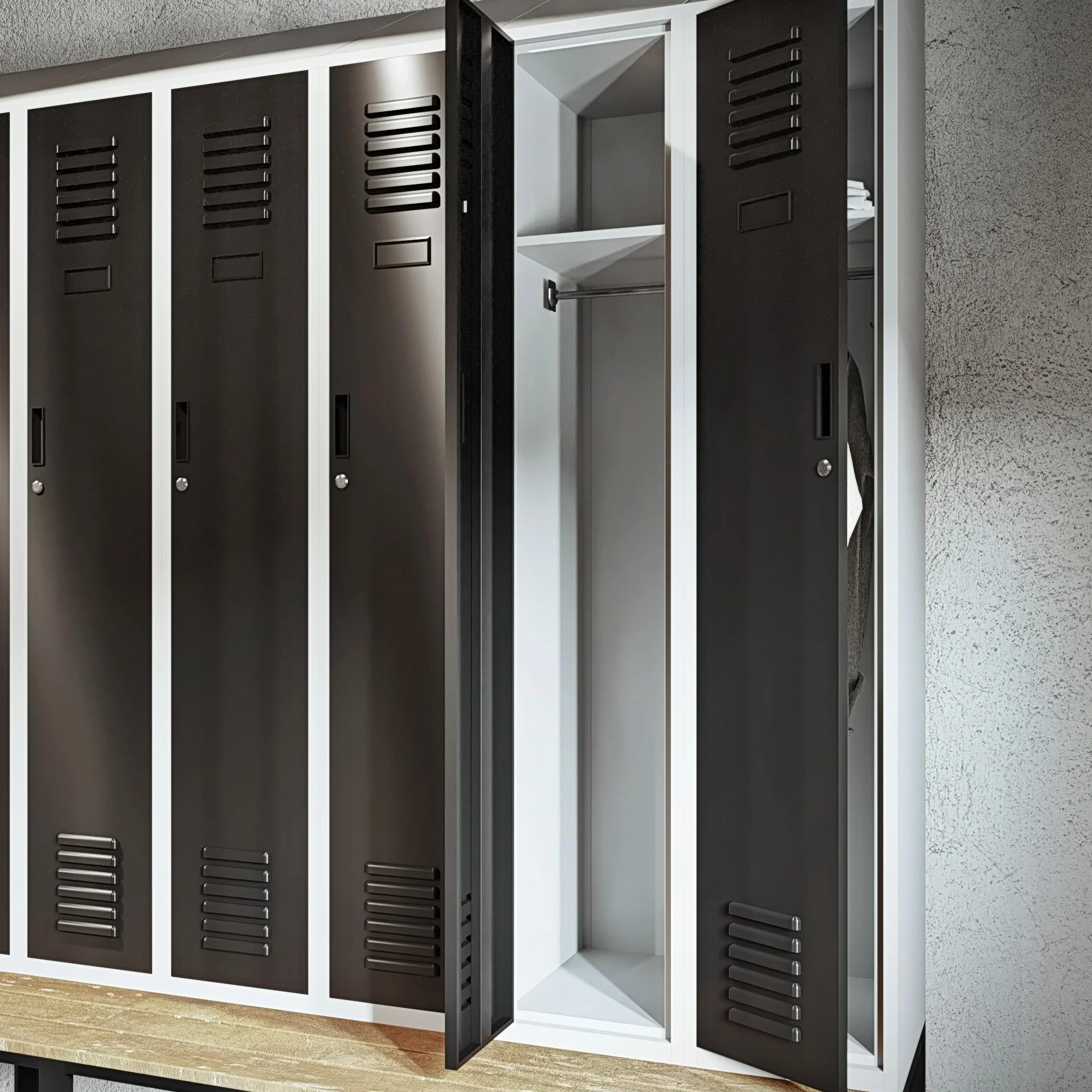 Szafka Metalowa Ubraniowa Socjalna JAN NOWAK KACPER II PRO | Szafa BHP z Ławką i Daszkiem Pracownicza Szafa z Ławeczką Dla Pracowników Odzieżowa | 60 x 229,5 x 85 cm (Szaro-Antracytowa)