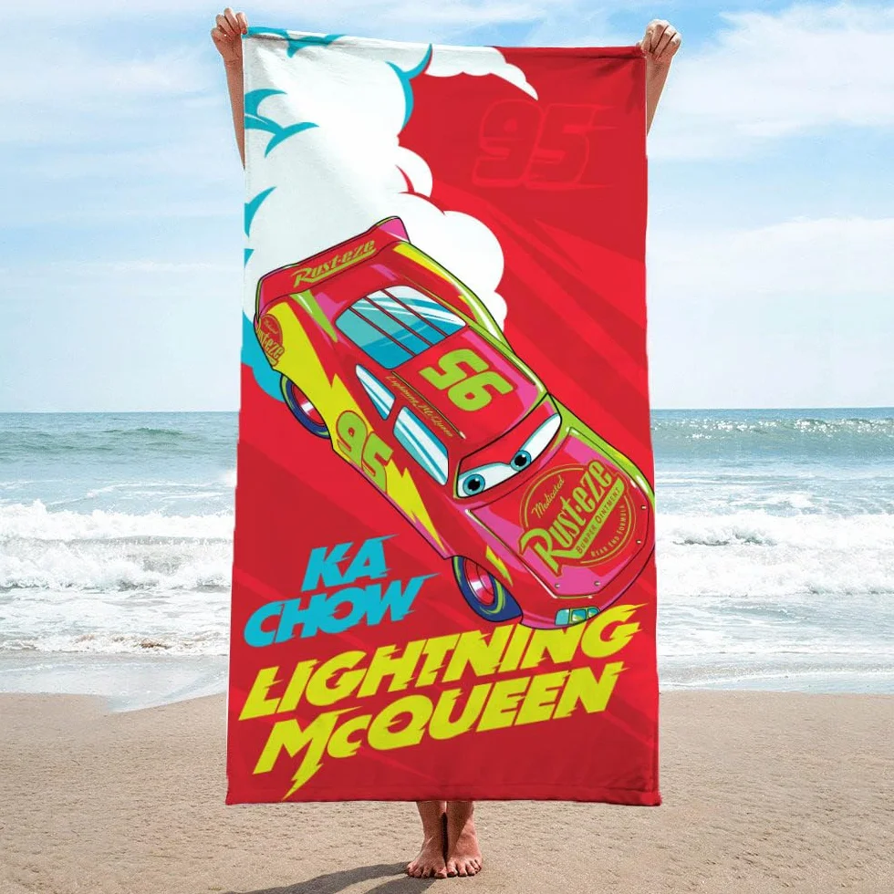Jay Franco Disney Cars Ręcznik Plażowy Bawełniany 71 x 147 cm Czerwony