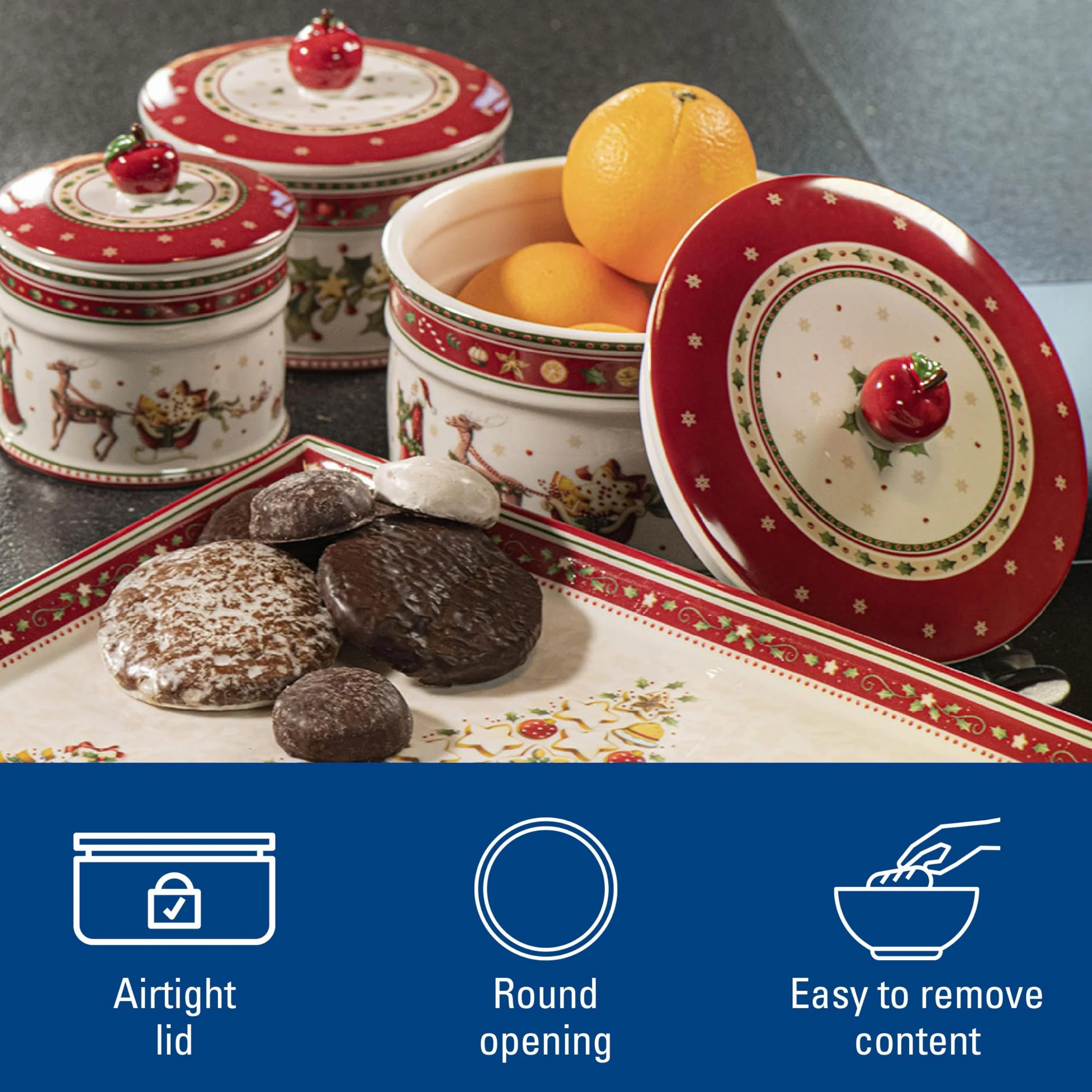 Villeroy & Boch Winter Bakery Delight Puszka Na Ciasteczka Porcelana Wielokolorowy 1 Sztuka