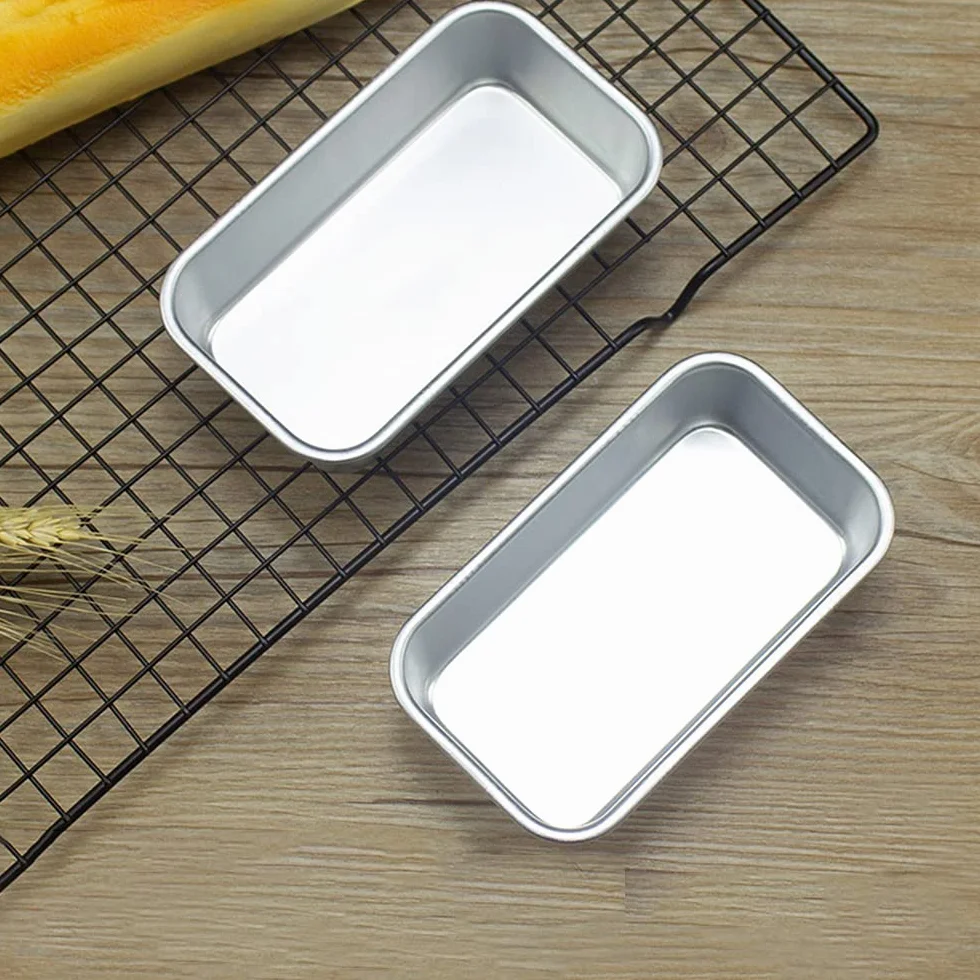 3 sztuki Prostokątne foremki do chleba, foremka do ciasta, nieprzywierająca, nietoksyczna, zdrowa, łatwa do czyszczenia, stop aluminium, do chleba, tostów (13,5 x 7,8 x 3,6 cm)