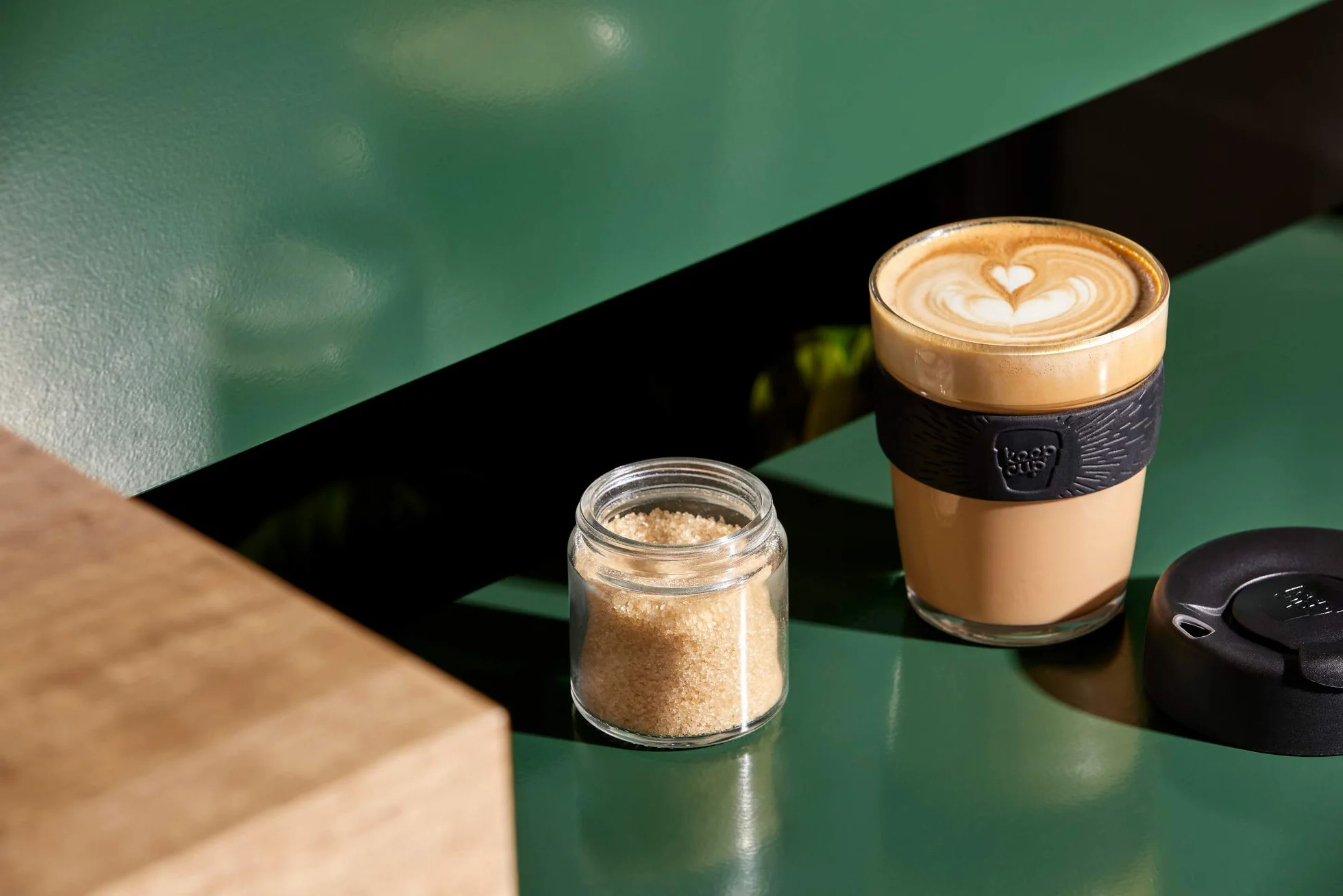 KeepCup Brew kubek do kawy wielokrotnego użytku szkło hartowane Sipper M 340 ml czarny