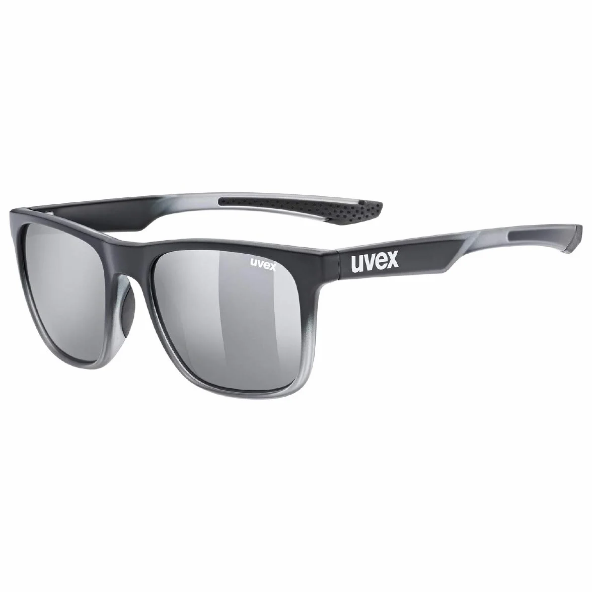 uvex LGL 42 - okulary słoneczne unisex - z powłoką lustrzaną - kategoria filtra 3 - black transparent/silver - one size