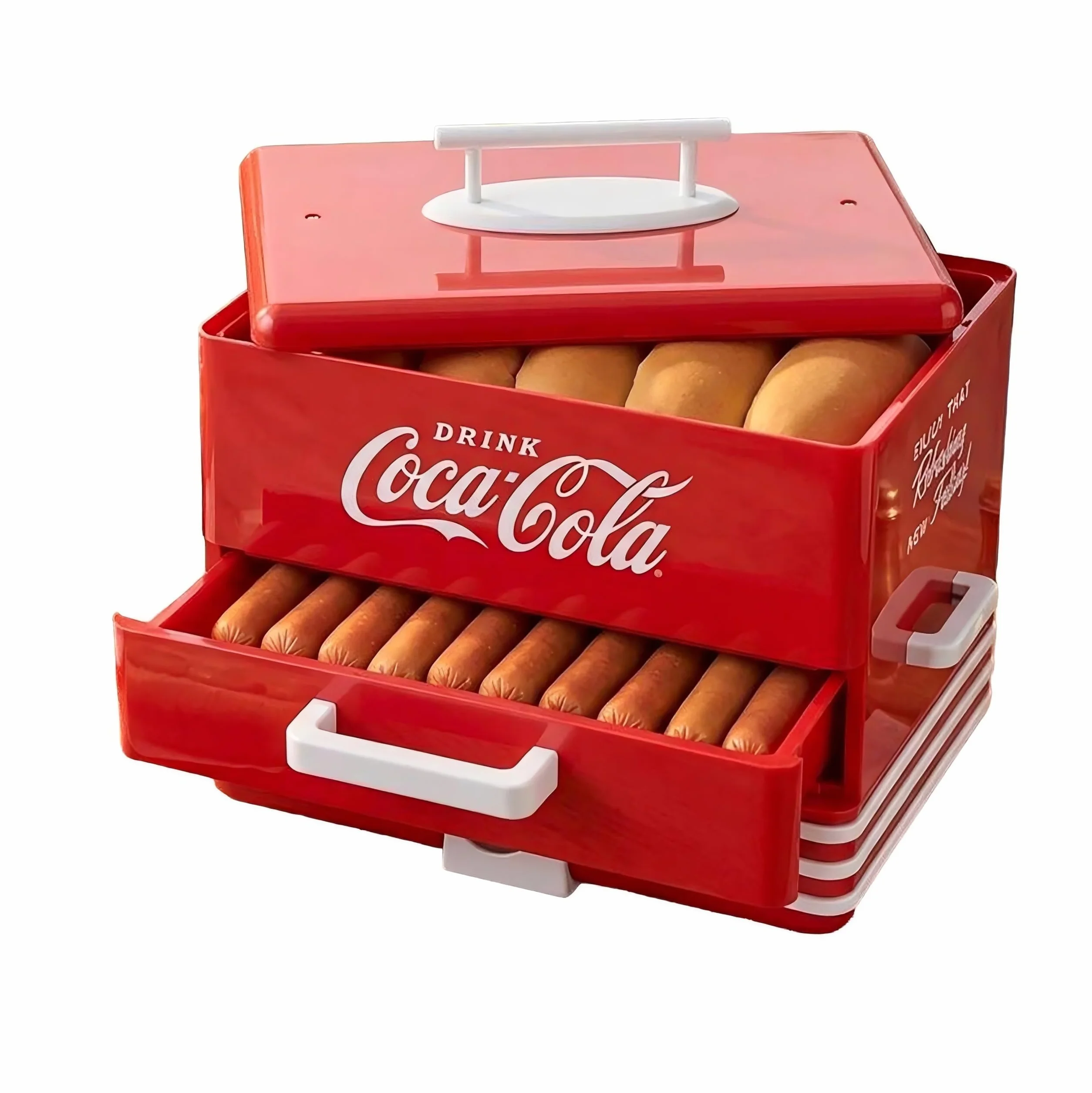 Salco Coca-Cola parowar i podgrzewacz do bułek 24 kiełbaski Hot Dog 12 bułek