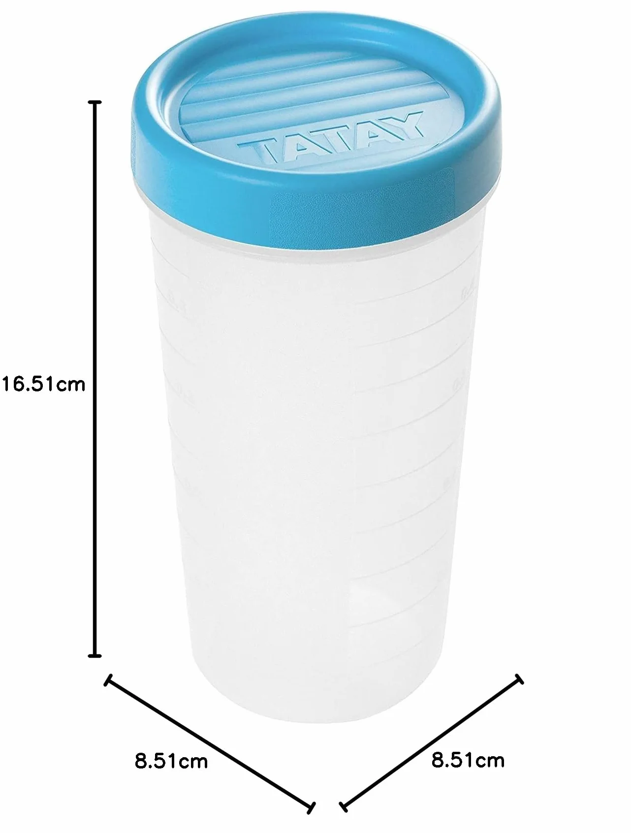 TATAY Pojemnik na żywność Airtight 0,6 l niebieski 8,5 x 8,5 x 16,5 cm