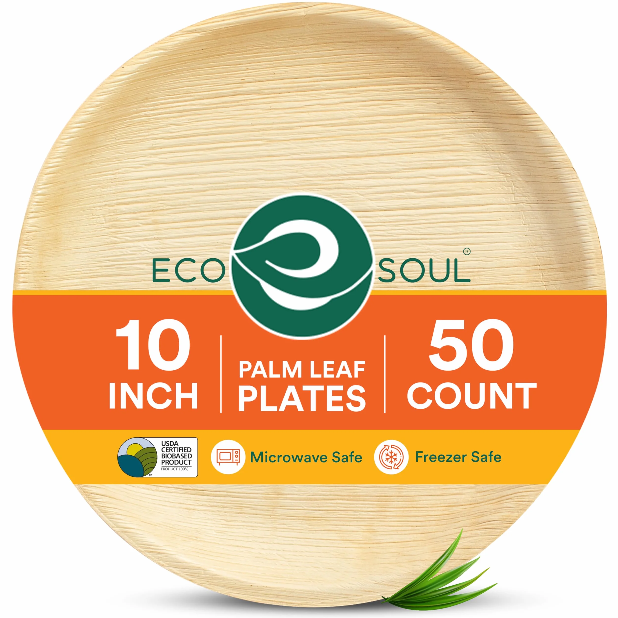 ECO SOUL W 100% kompostowalna okrągła płytka z liści palmowych 50 sztuk biodegradowalne talerze jednorazowe