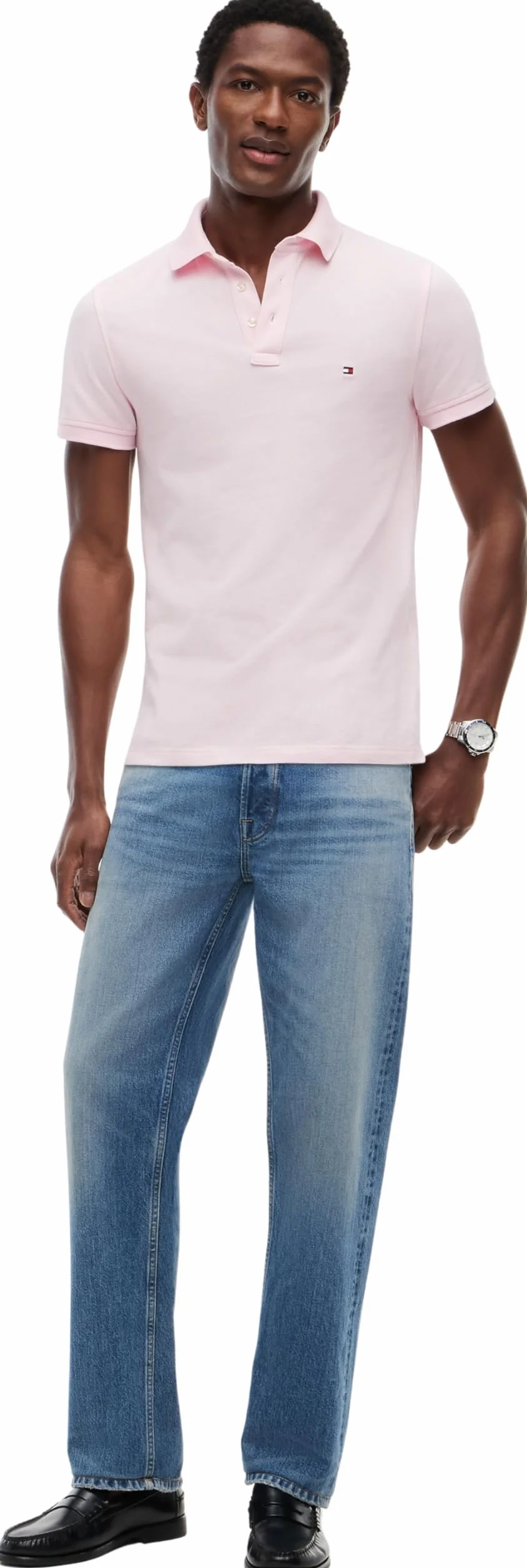 Tommy Hilfiger Męskie polo 1985 Slim MW0MW17771 S/S Polo, różowe, XL