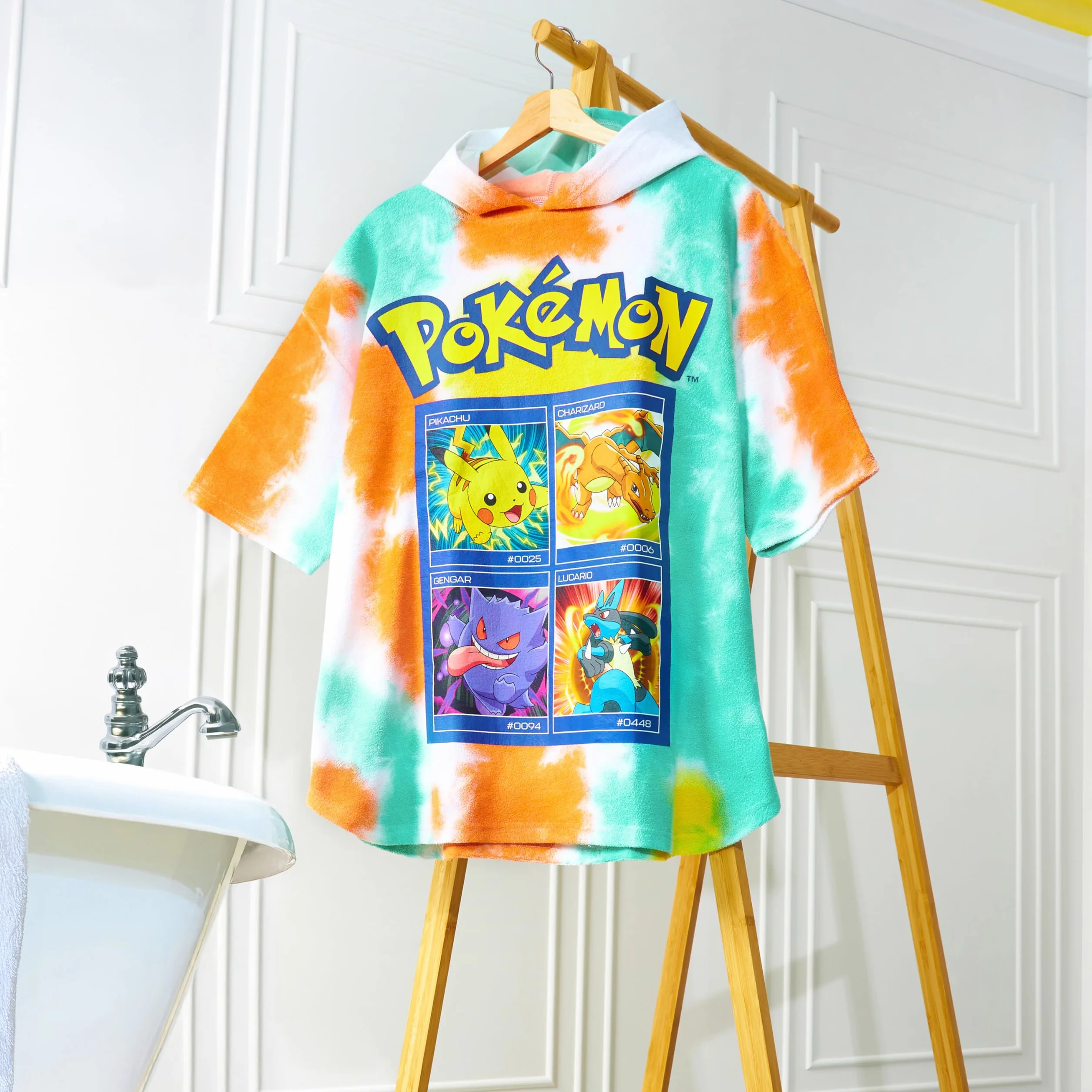 Pokémon Poncho dla chłopców (żółte, 6-9 lat)