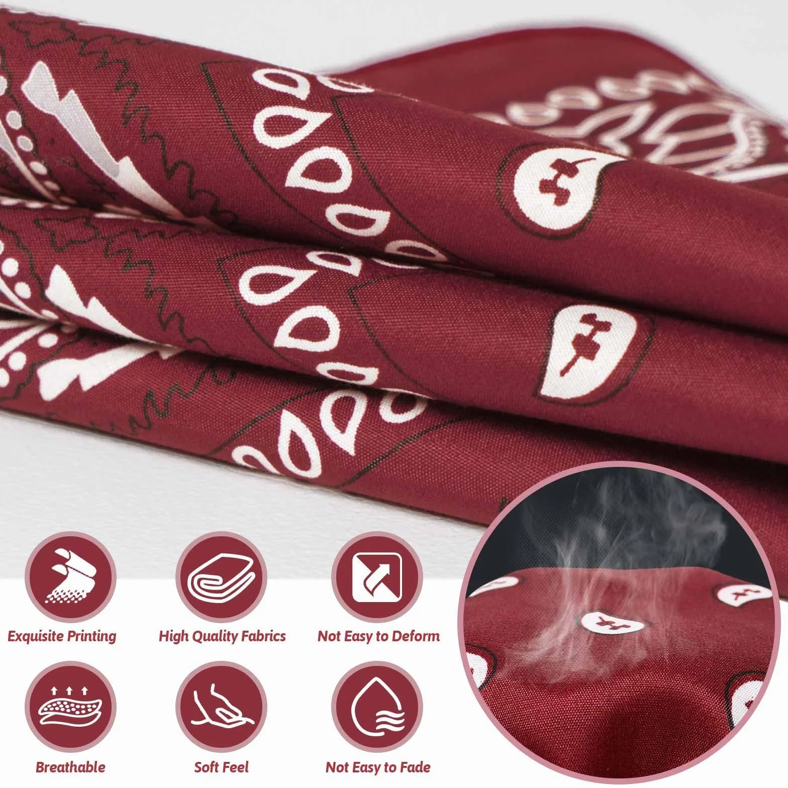 Awumbuk Bandana dla Kobiet i Mężczyzn, 12 Sztuk, Chusta Trójkątna, Wzór Paisley, Wielokolorowa, do Motocykla, Imprez Westernowych