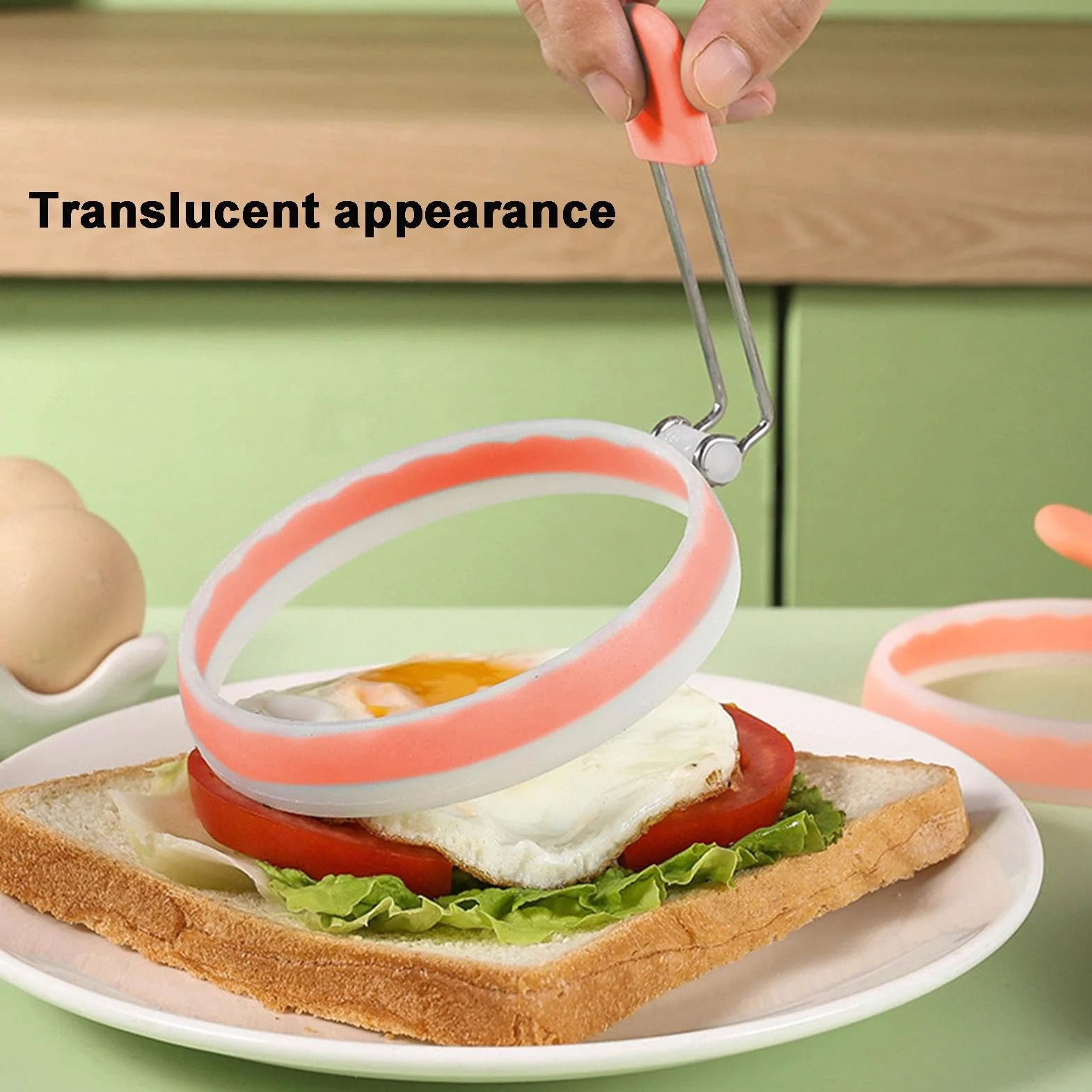 Silicone Egg Rings Non-Stick Round Egg Ring Mold Portable Frying Egg Cooking Rings For Breakfast Sandwiches