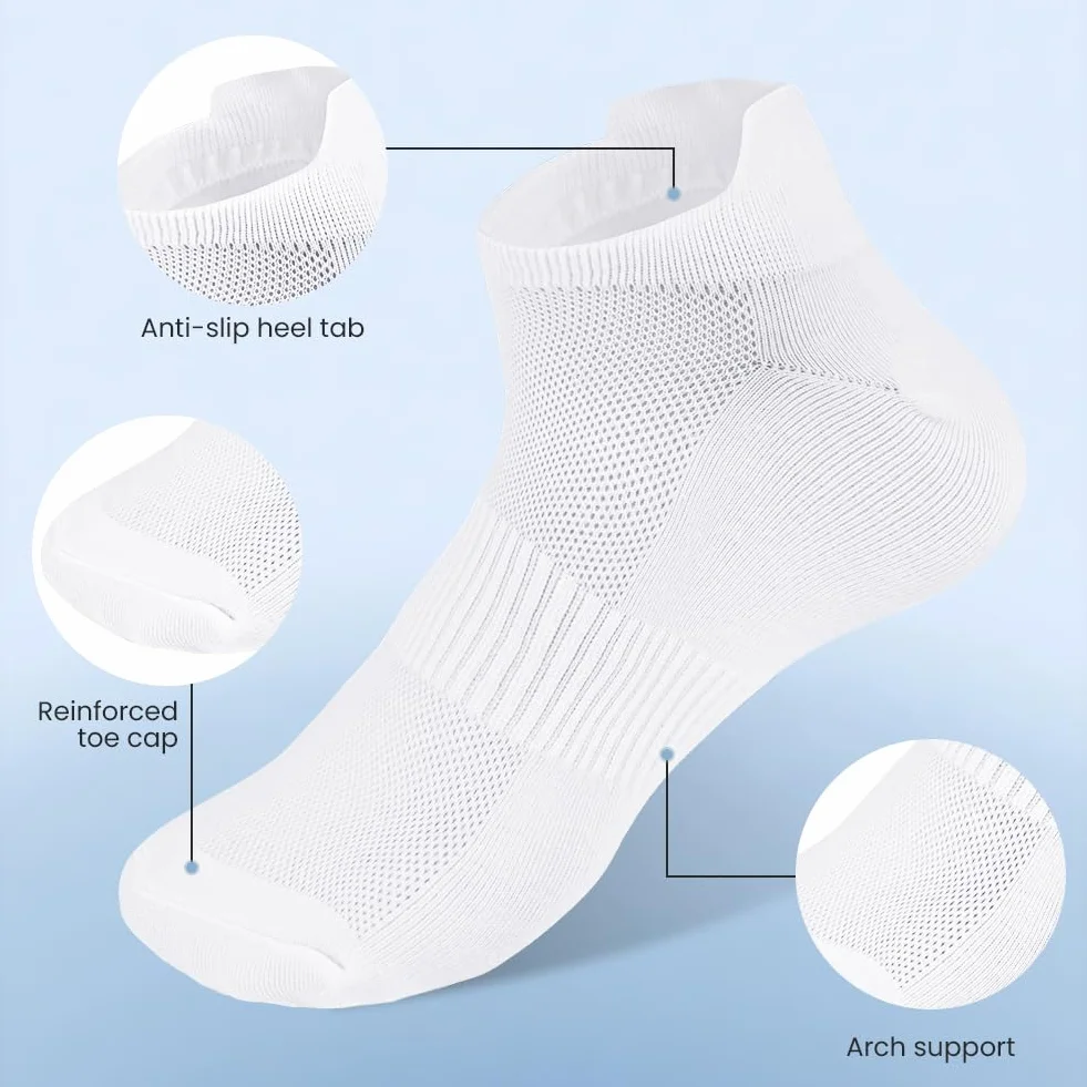 flintronic 10 sztuk skarpet treningowych, bawełniane, do tenisa, sportu, biegania, joggingu, 10 szt