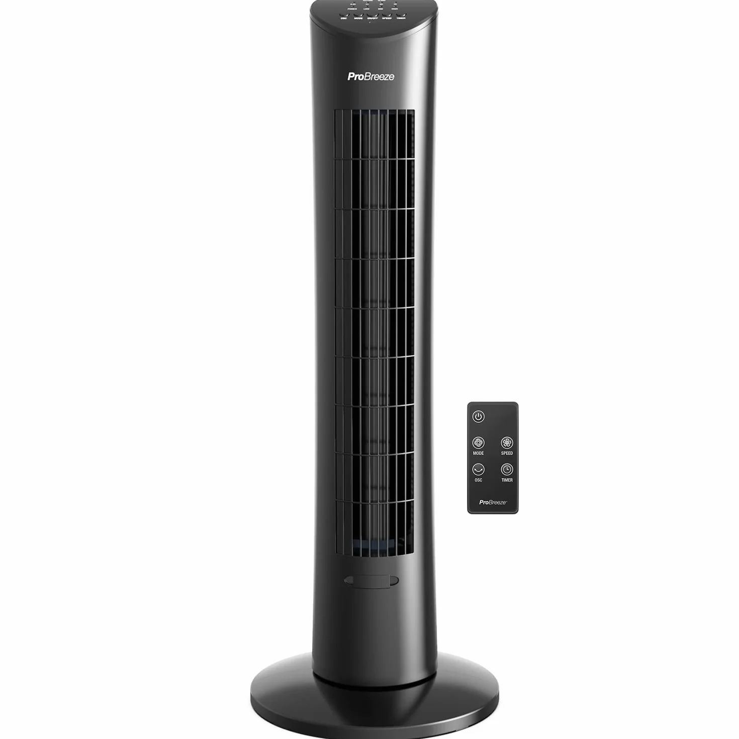 Pro Breeze Wentylator Kolumnowy 60W 76 cm Bezśmigłowy z Pilotem Automatyczna Oscylacja 7.5h Timer Czarny